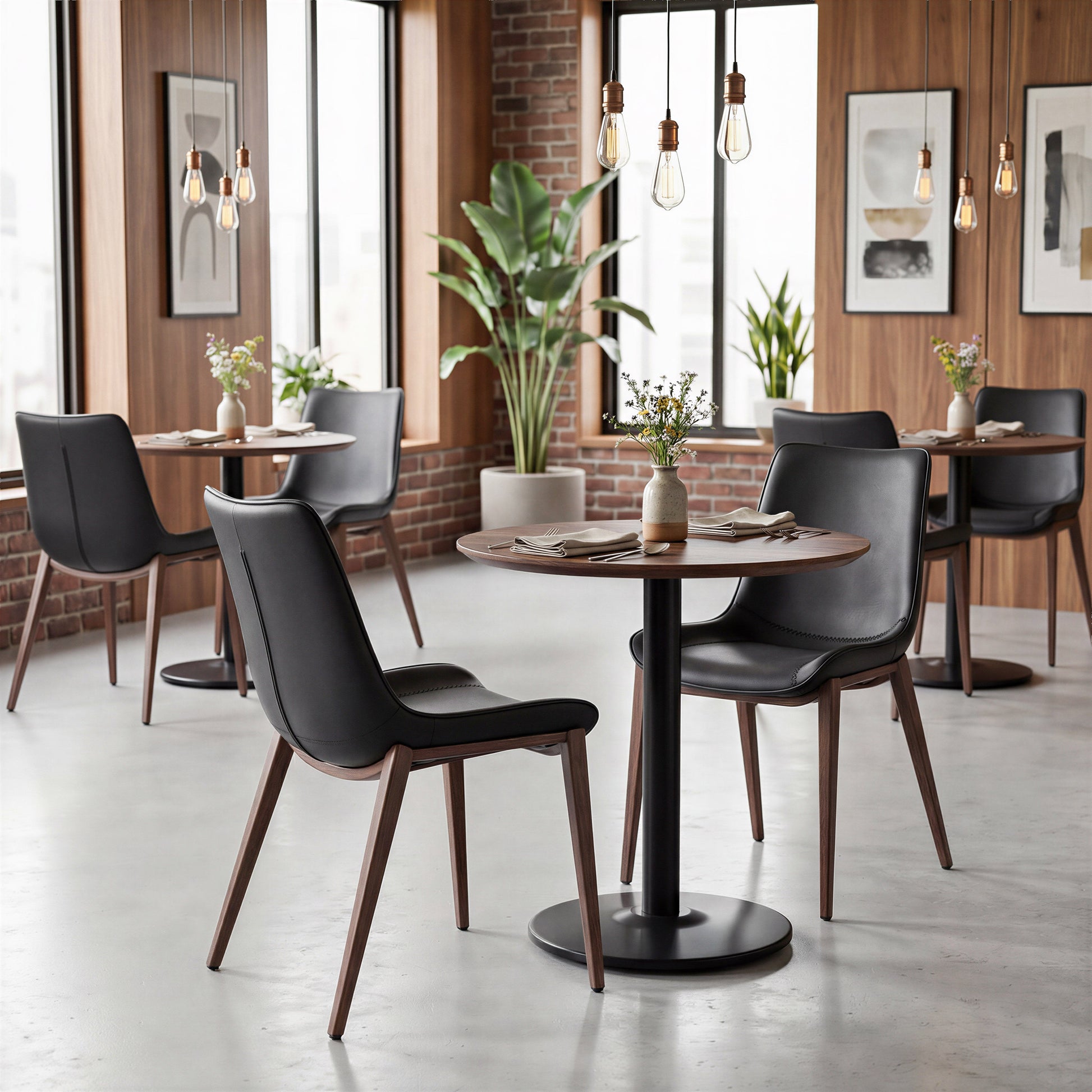 Magnus Black & Walnut Dining Chair (Set of 2) - Ornate Home