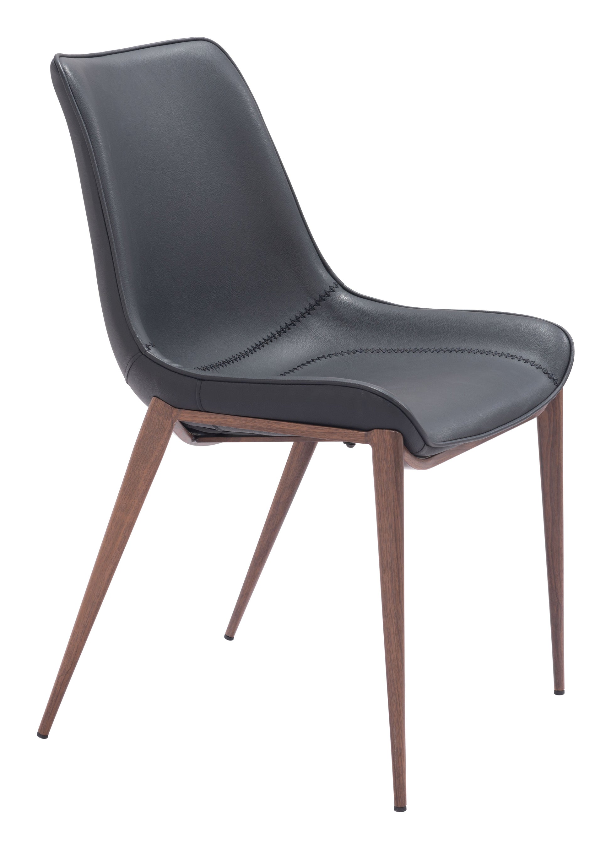 Magnus Black & Walnut Dining Chair (Set of 2) - Ornate Home