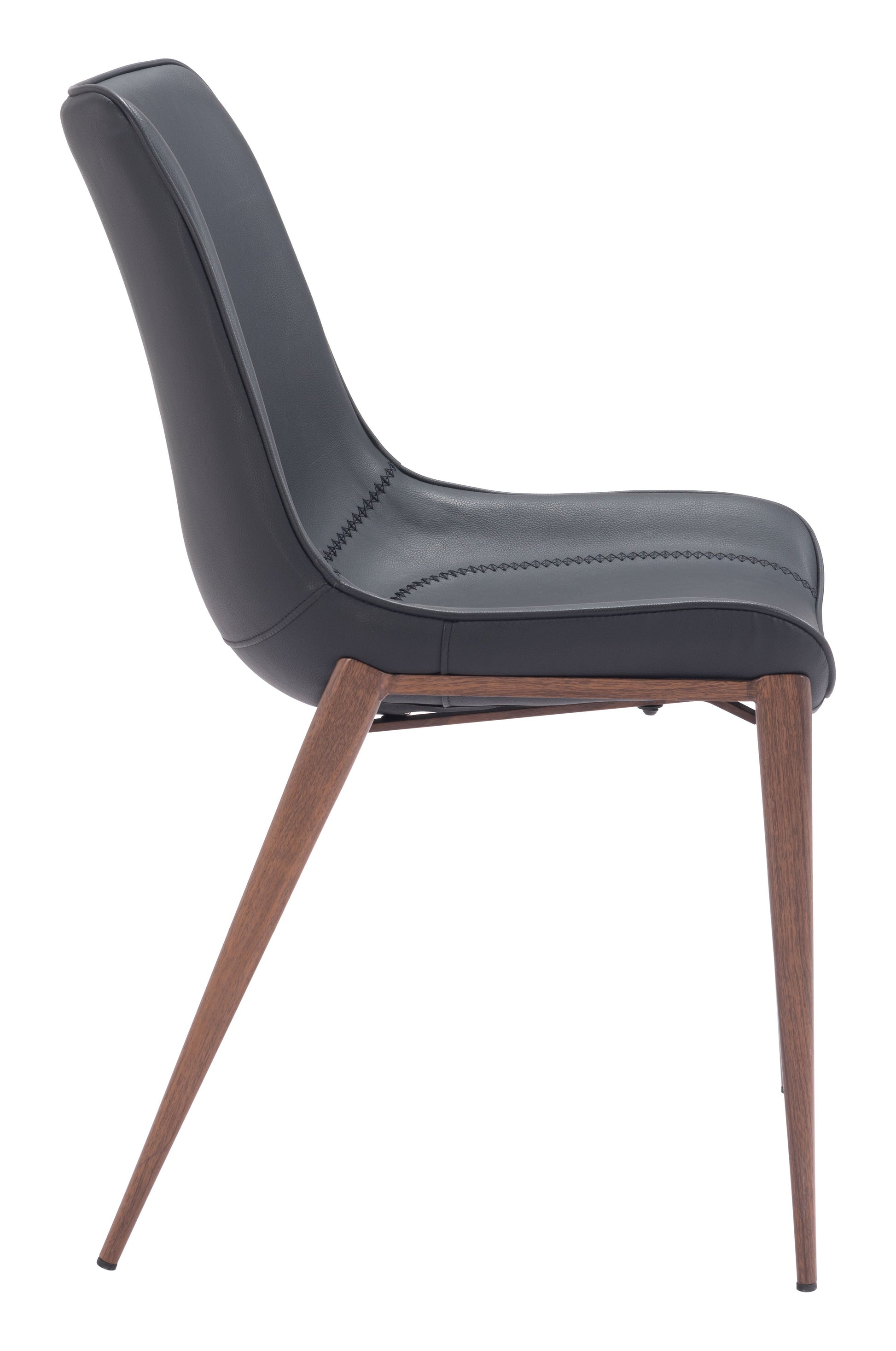 Magnus Black & Walnut Dining Chair (Set of 2) - Ornate Home