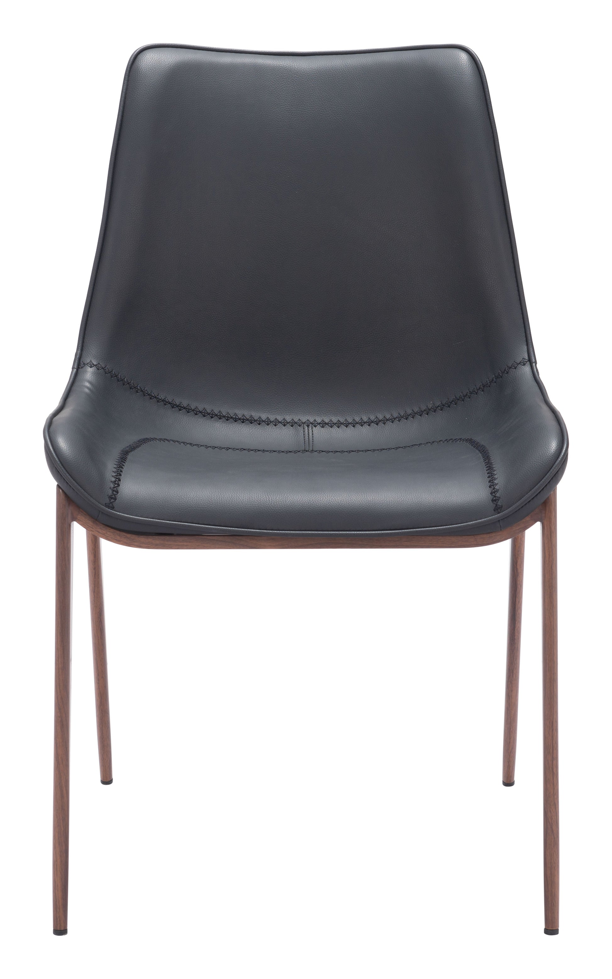 Magnus Black & Walnut Dining Chair (Set of 2) - Ornate Home