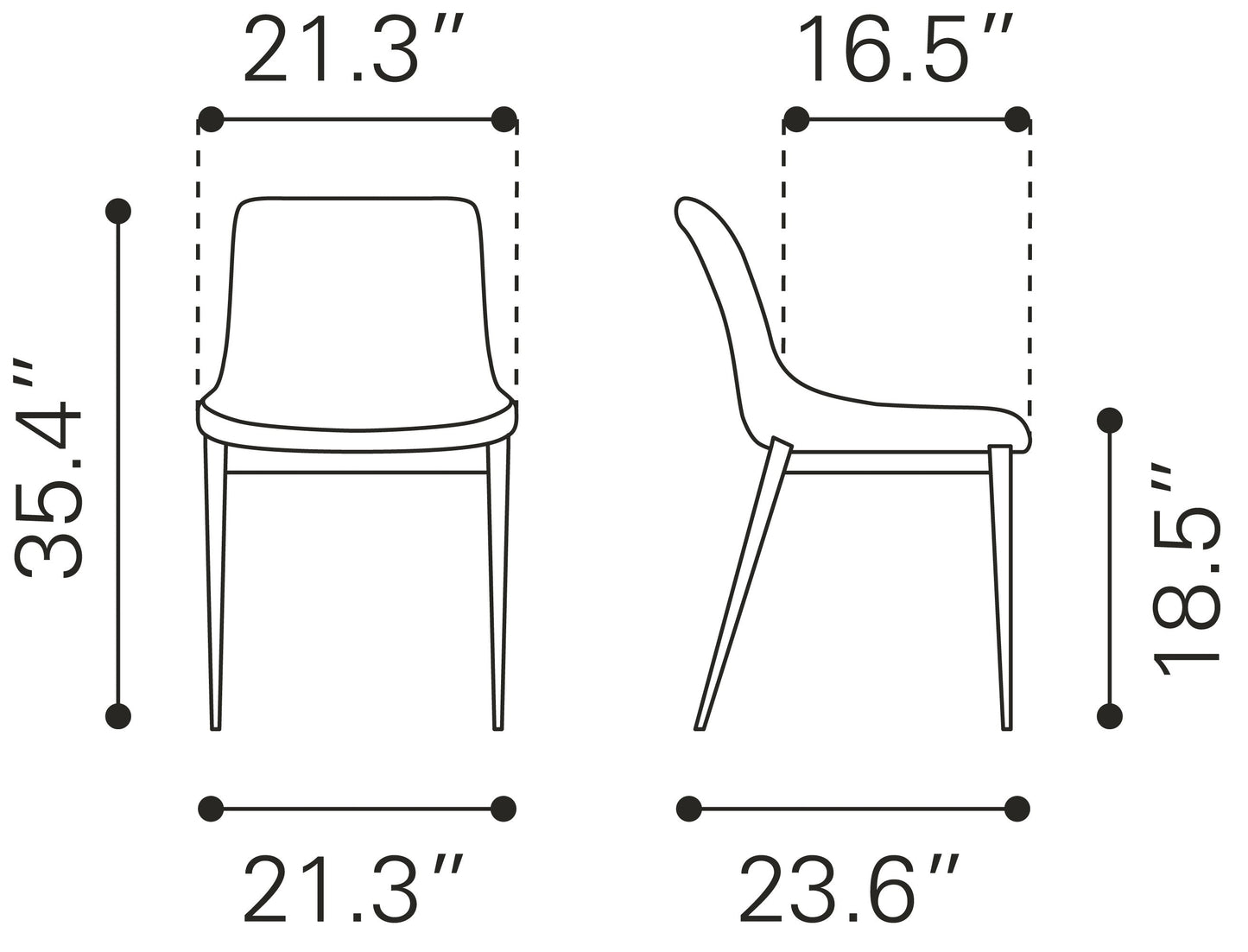 Magnus Black & Walnut Dining Chair (Set of 2) - Ornate Home