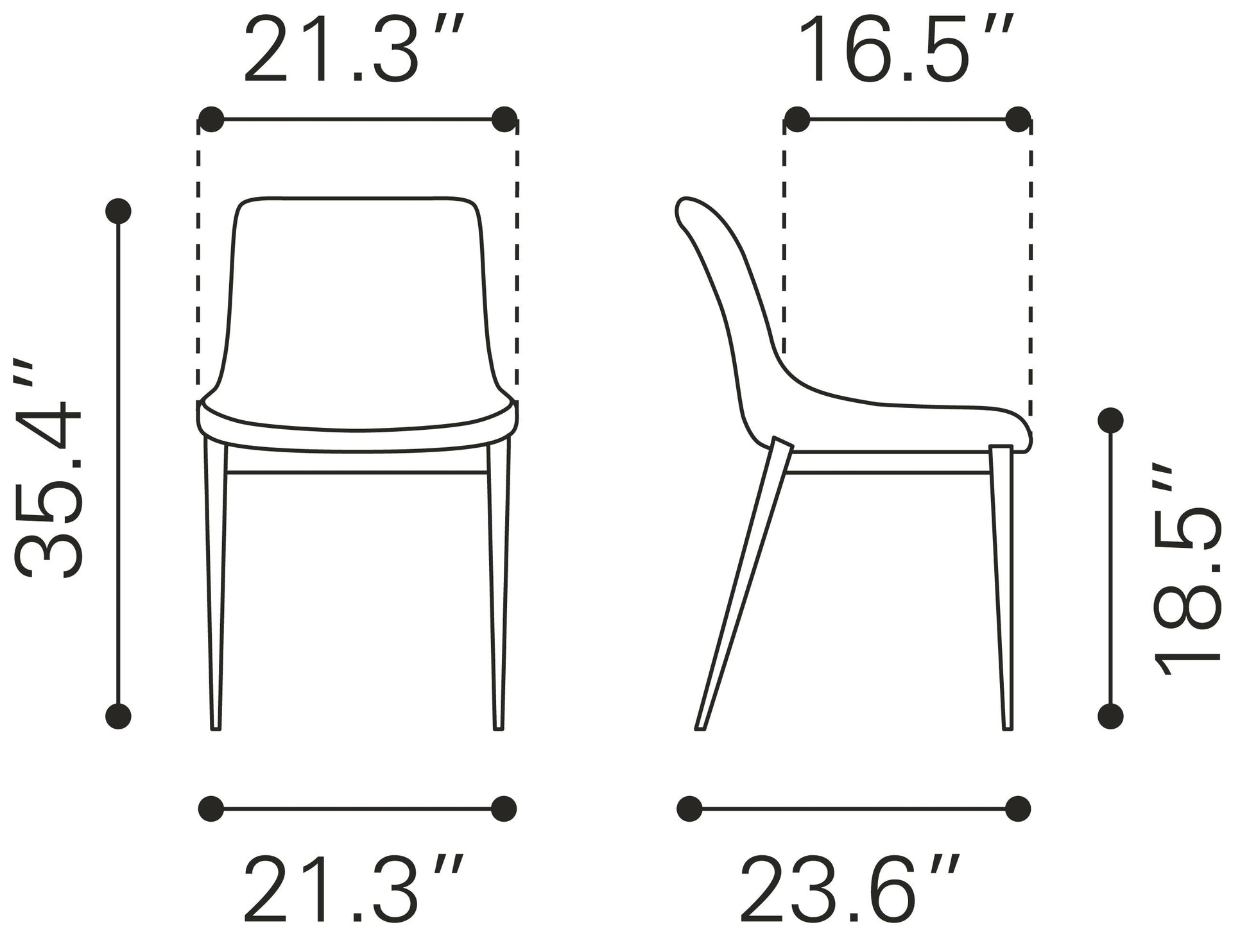 Magnus Black & Walnut Dining Chair (Set of 2) - Ornate Home