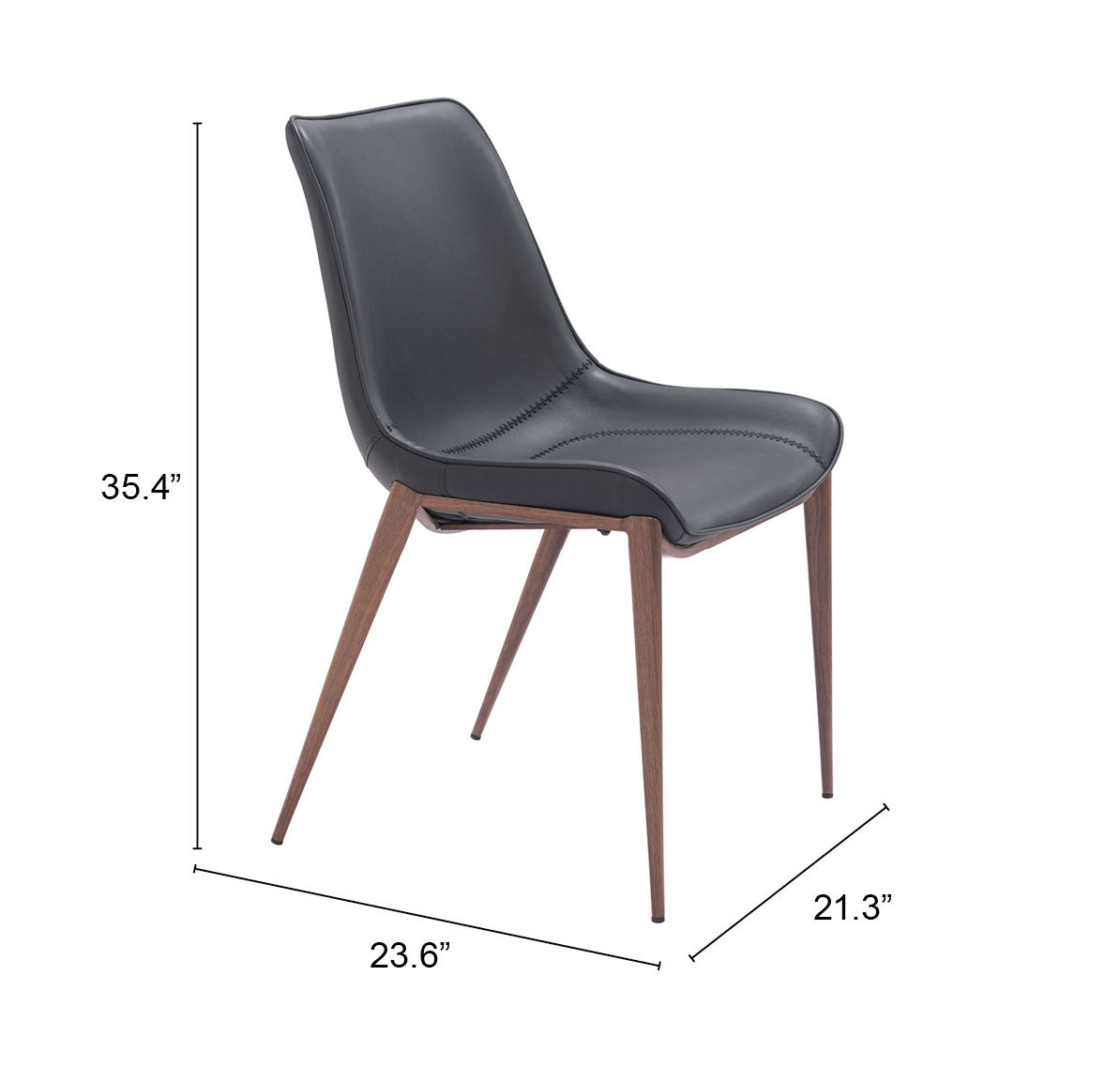 Magnus Black & Walnut Dining Chair (Set of 2) - Ornate Home