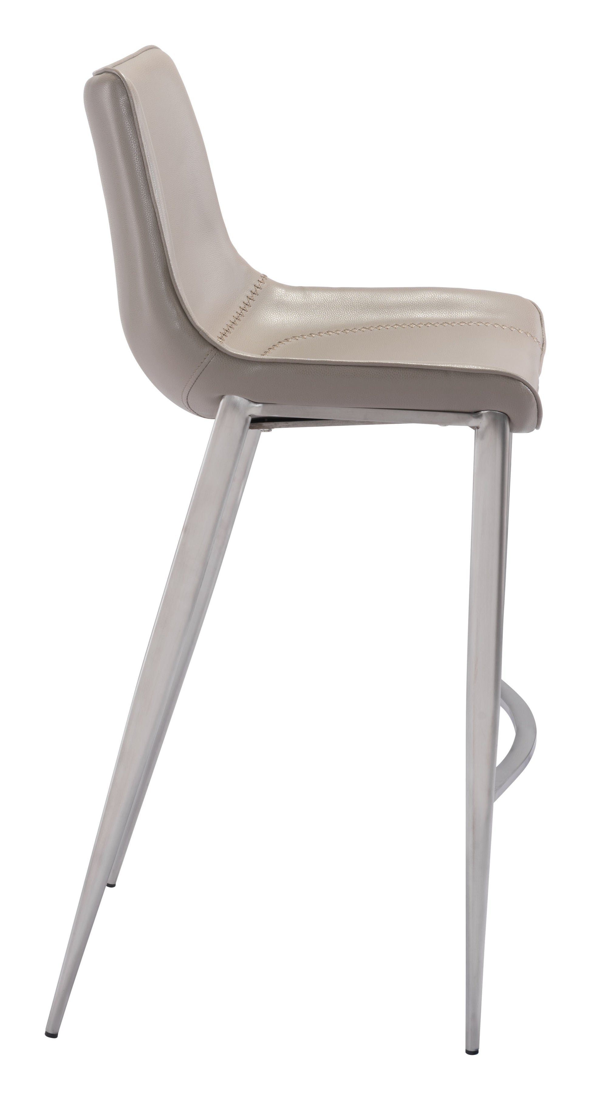 Magnus Brown & Silver Barstool (Set of 2) - Ornate Home