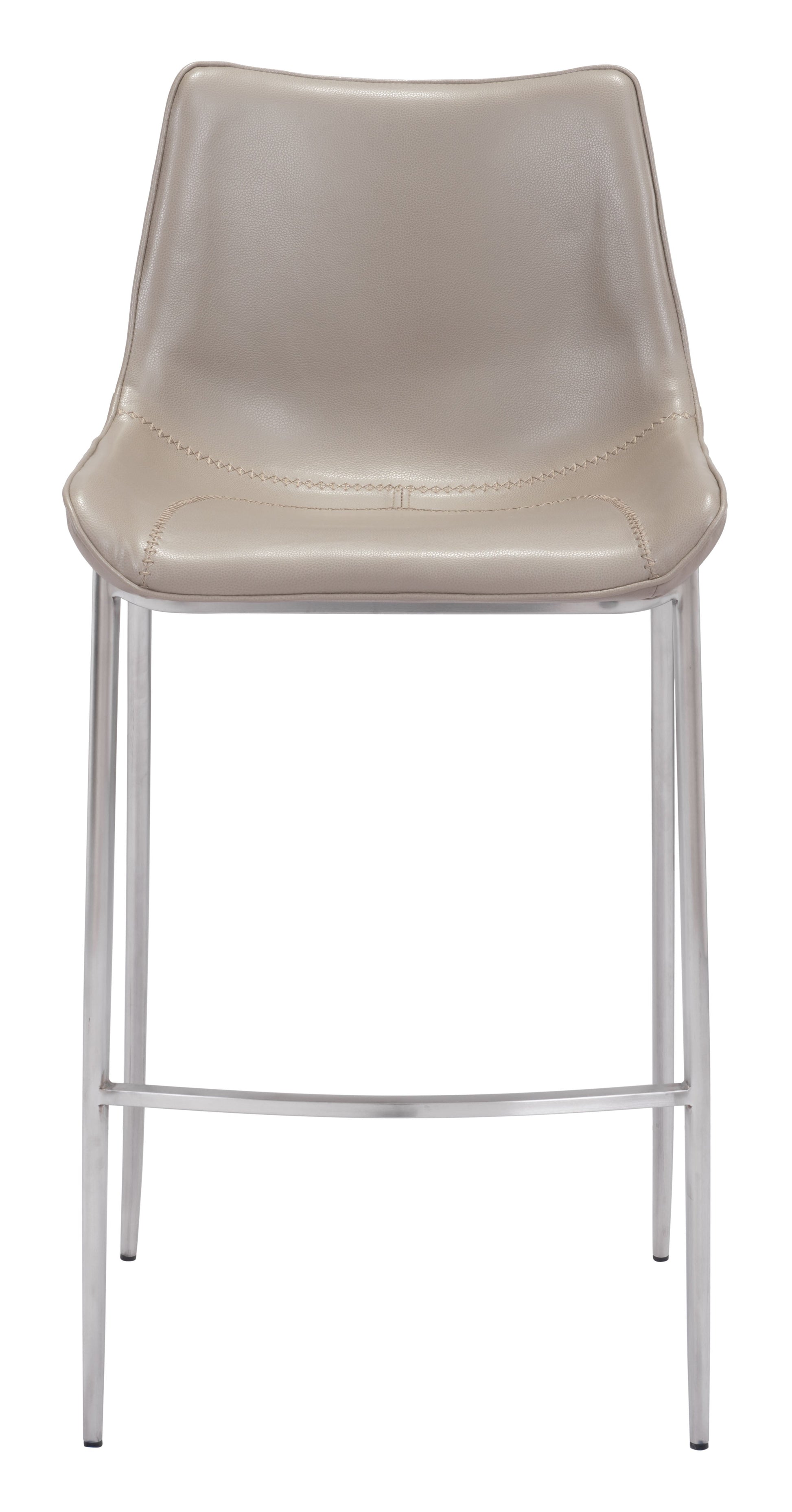 Magnus Brown & Silver Barstool (Set of 2) - Ornate Home