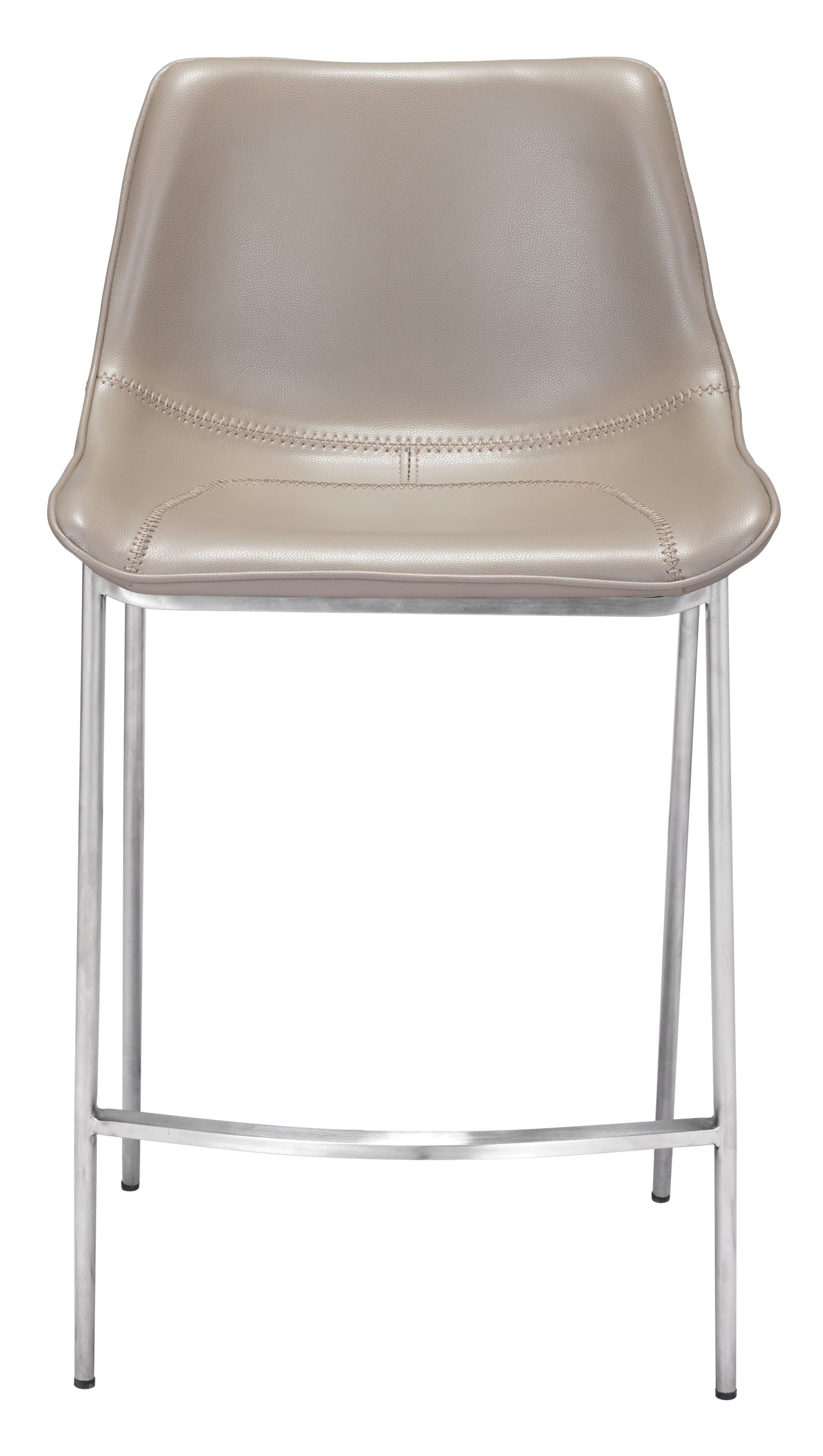 Magnus Brown & Silver Counter Stool (Set of 2) - Ornate Home