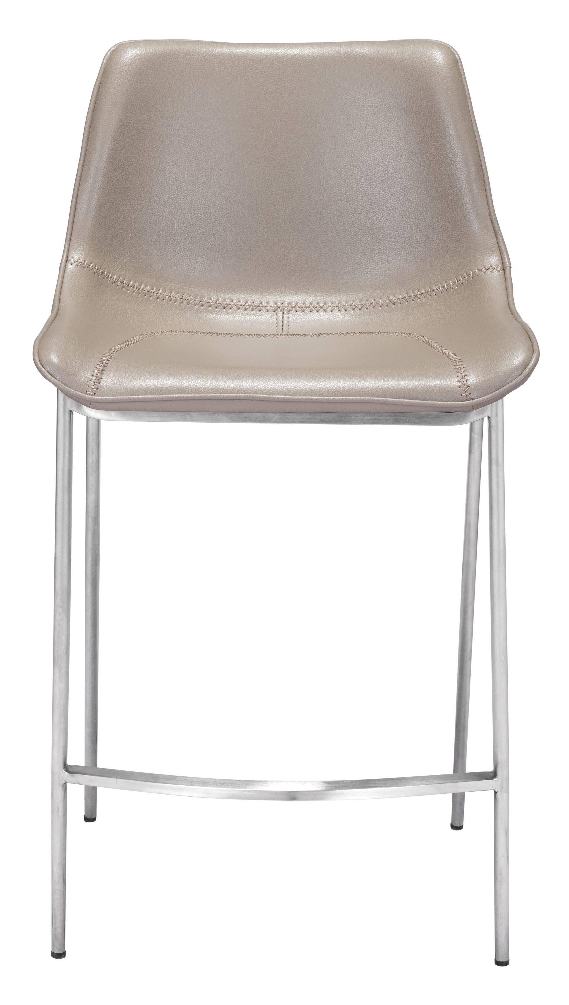 Magnus Brown & Silver Counter Stool (Set of 2) - Ornate Home