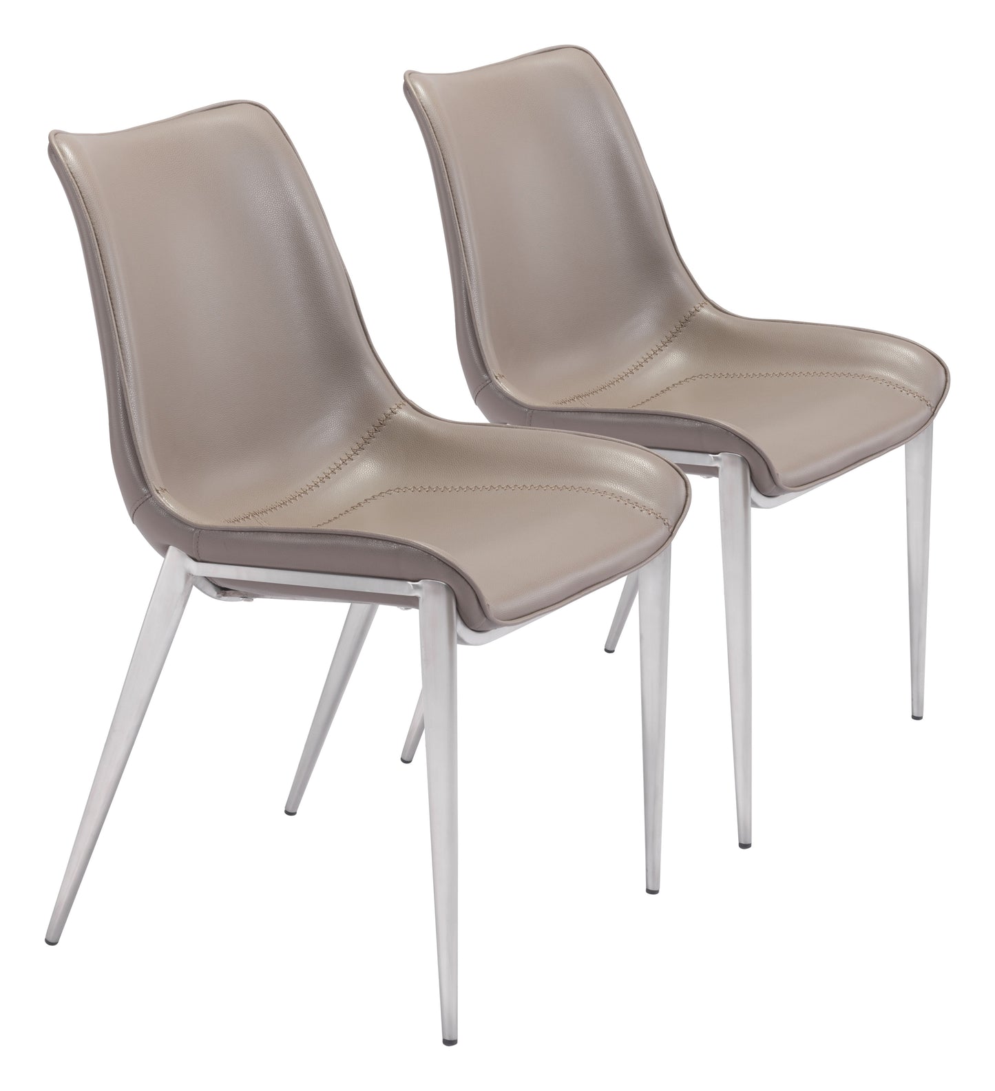 Magnus Brown & Silver Dining Chair (Set of 2) - Ornate Home