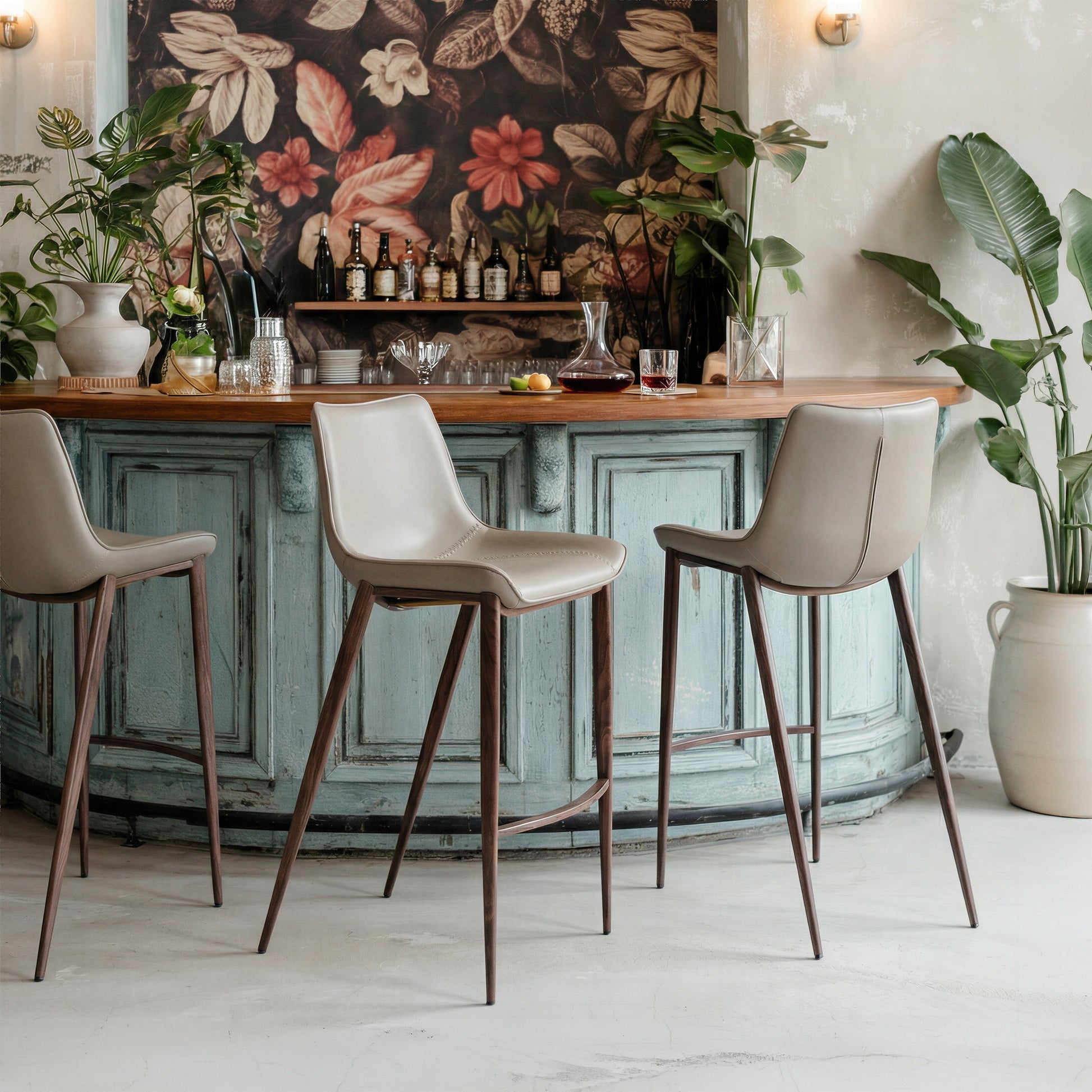 Magnus Brown & Walnut Barstool (Set of 2) - Ornate Home