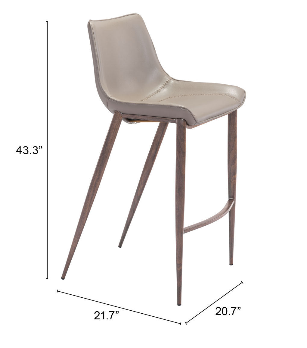 Magnus Brown & Walnut Barstool (Set of 2) - Ornate Home