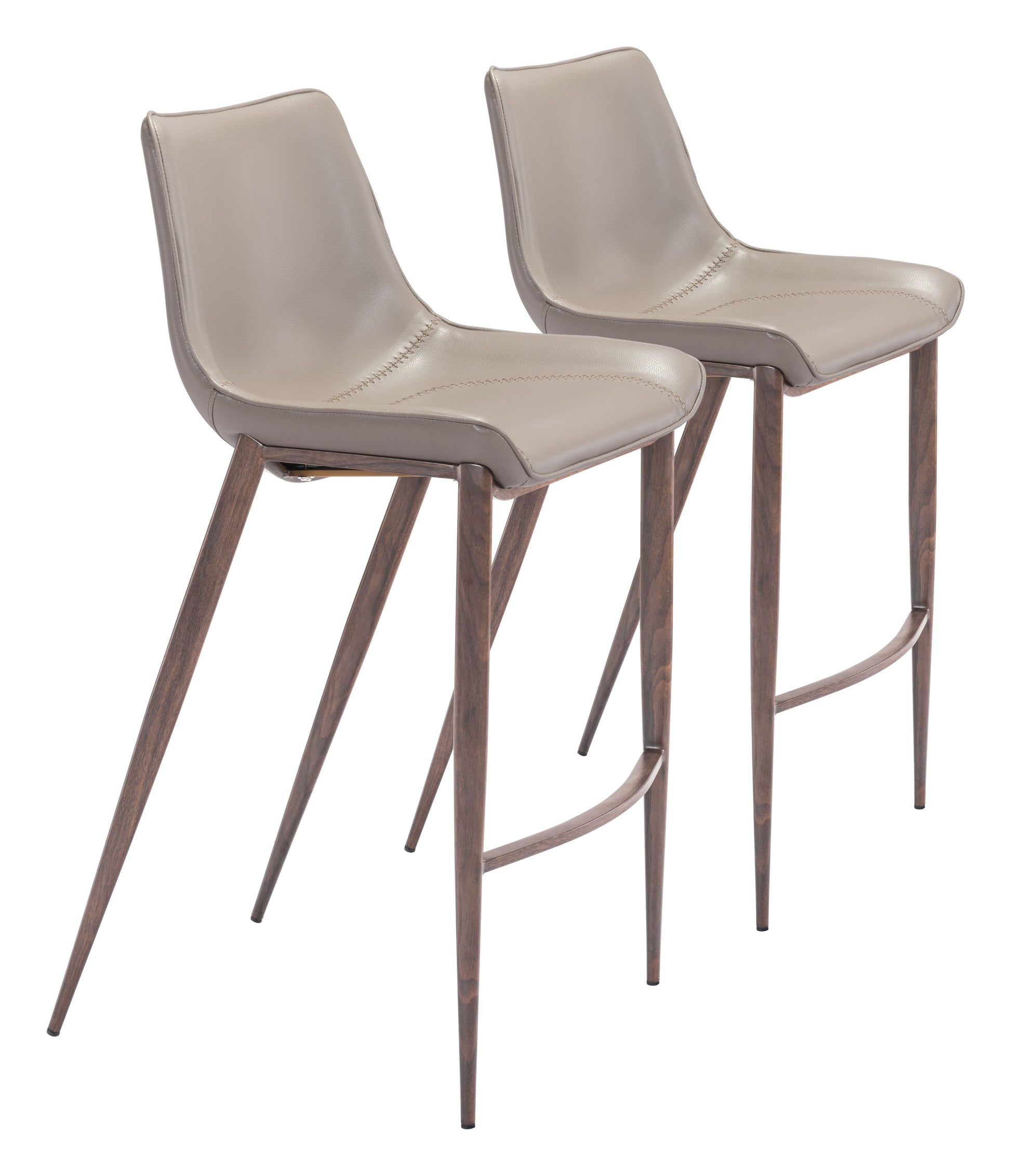 Magnus Brown & Walnut Barstool (Set of 2) - Ornate Home