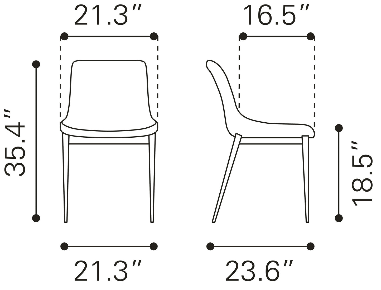 Magnus Brown & Walnut Dining Chair (Set of 2) - Ornate Home