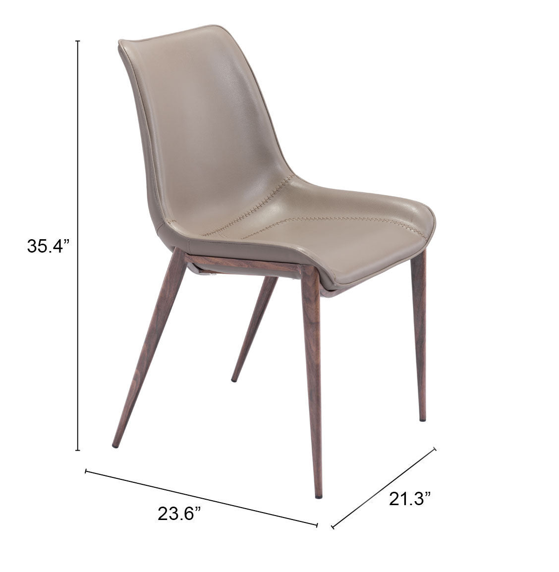 Magnus Brown & Walnut Dining Chair (Set of 2) - Ornate Home