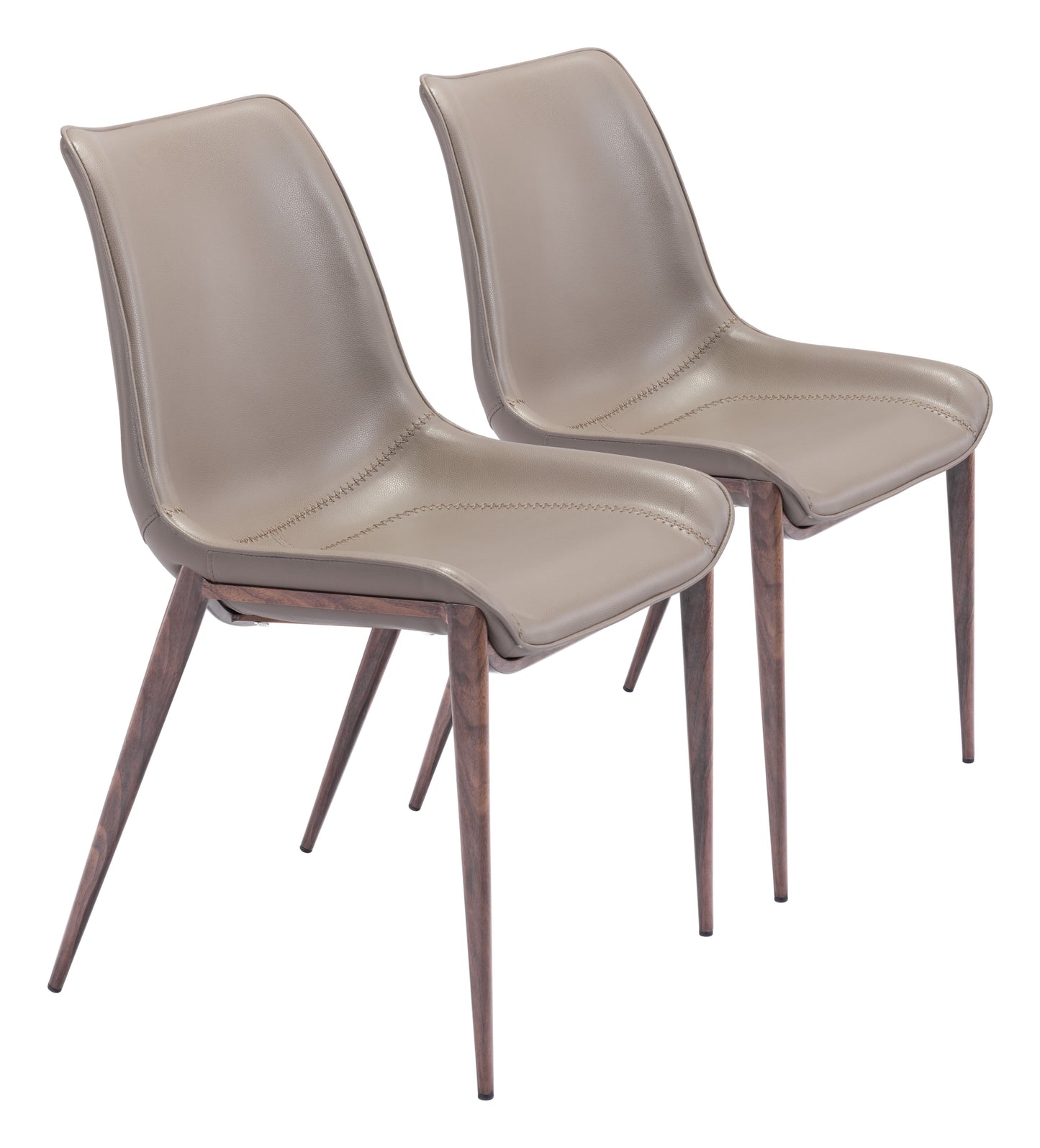 Magnus Brown & Walnut Dining Chair (Set of 2) - Ornate Home