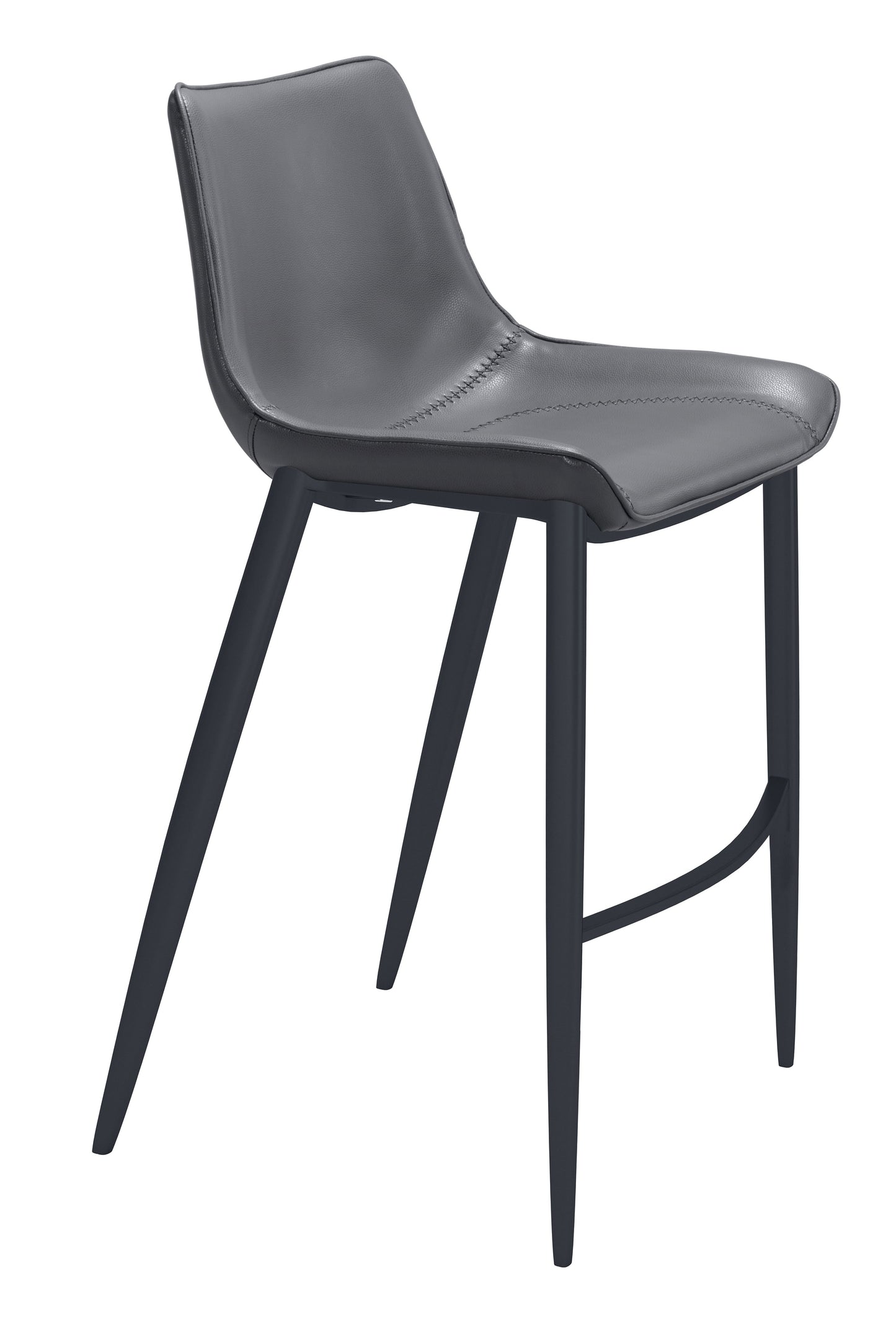 Magnus Dark Gray & Black Barstool (Set of 2) - Ornate Home