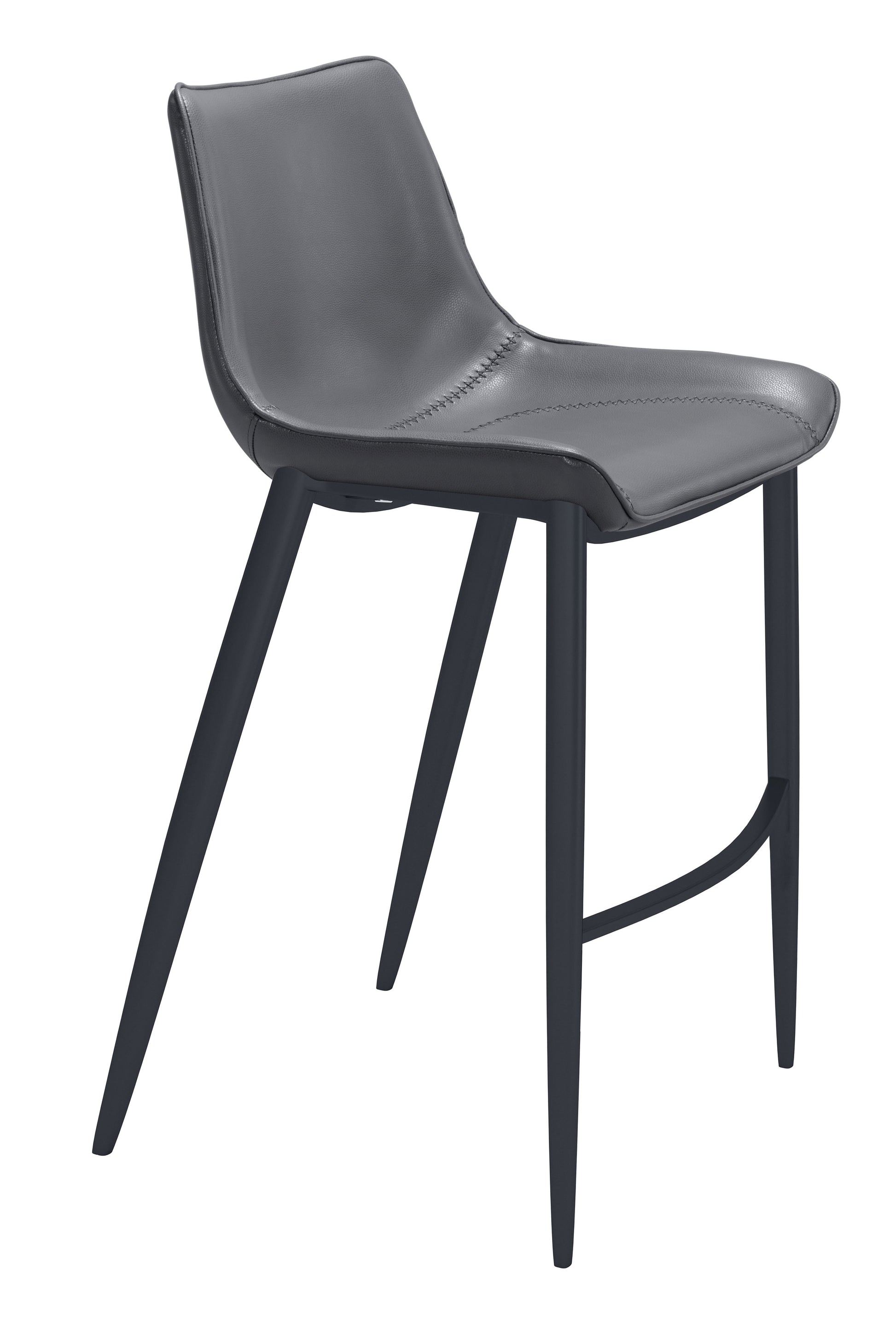Magnus Dark Gray & Black Barstool (Set of 2) - Ornate Home