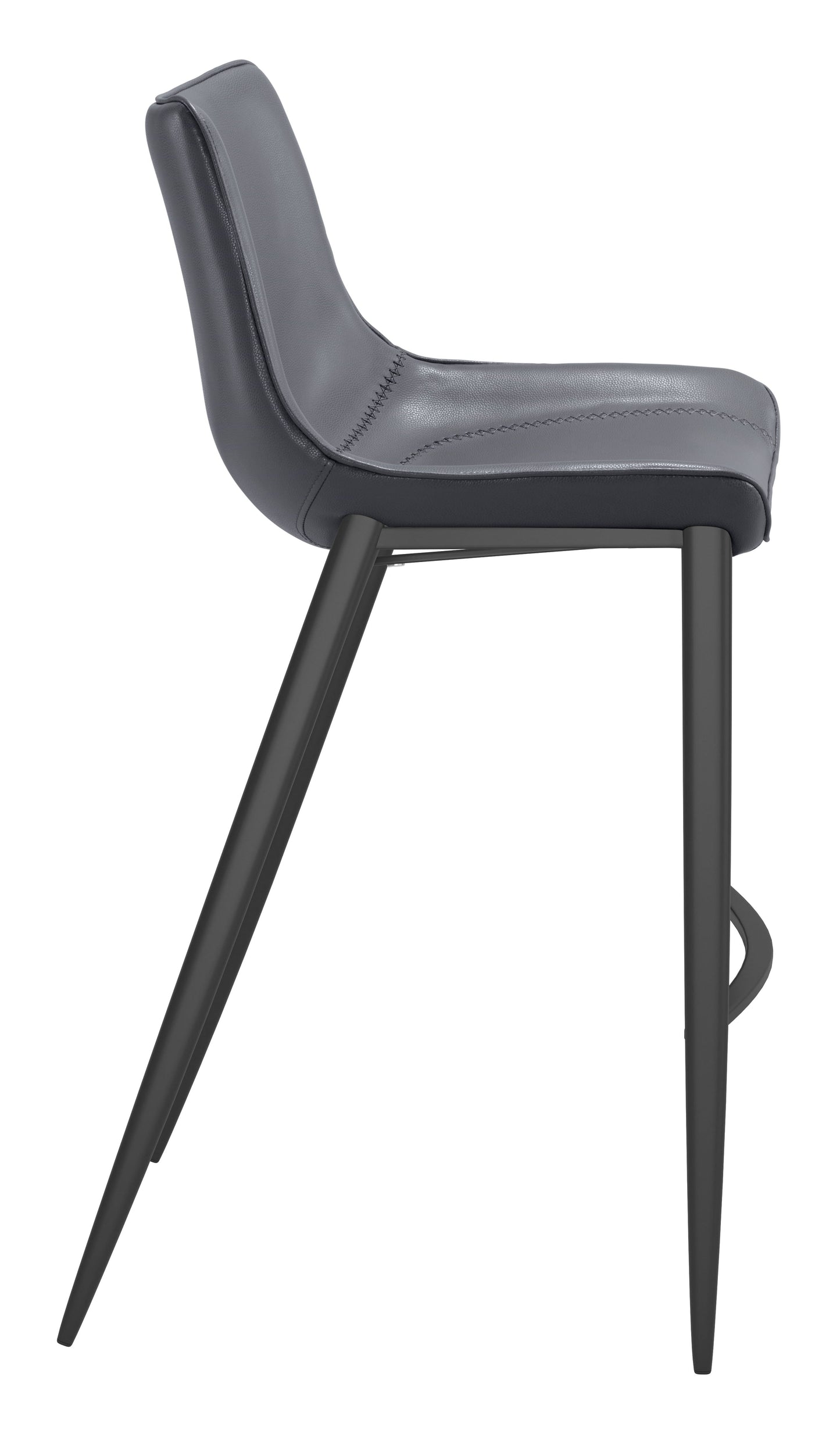 Magnus Dark Gray & Black Barstool (Set of 2) - Ornate Home