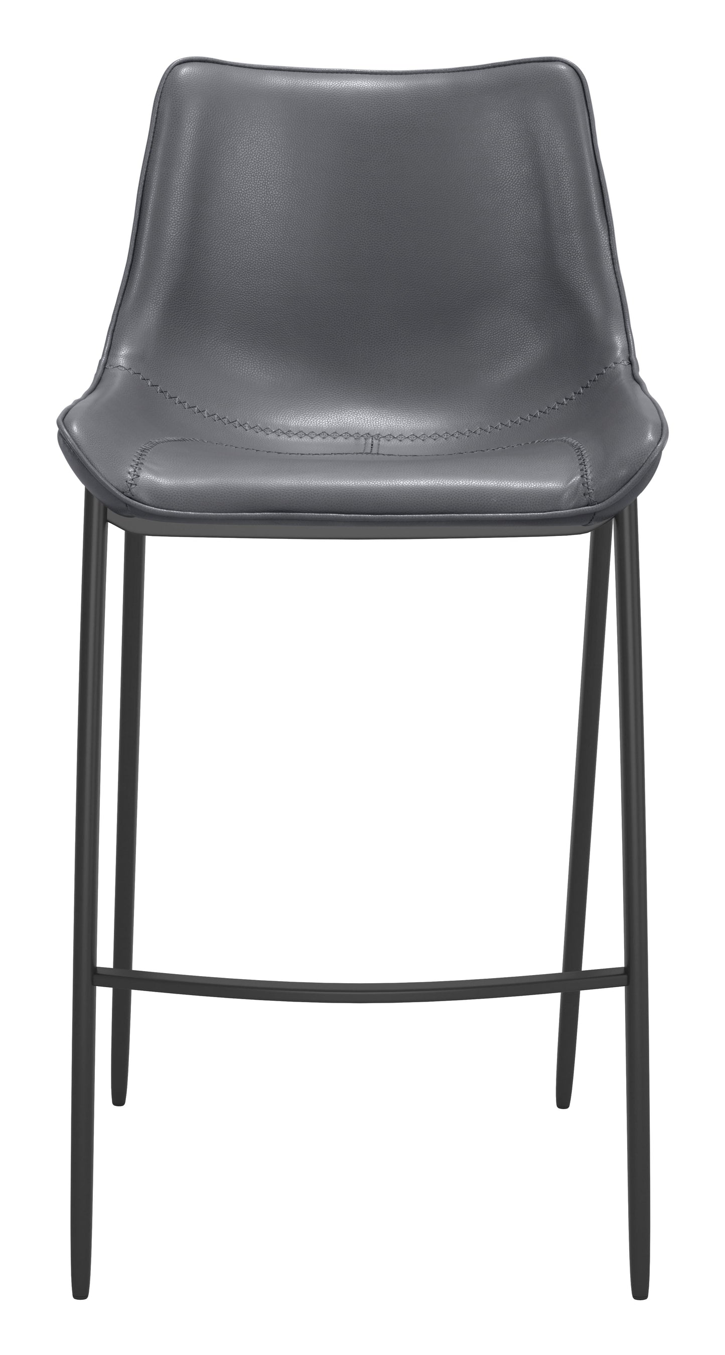 Magnus Dark Gray & Black Barstool (Set of 2) - Ornate Home