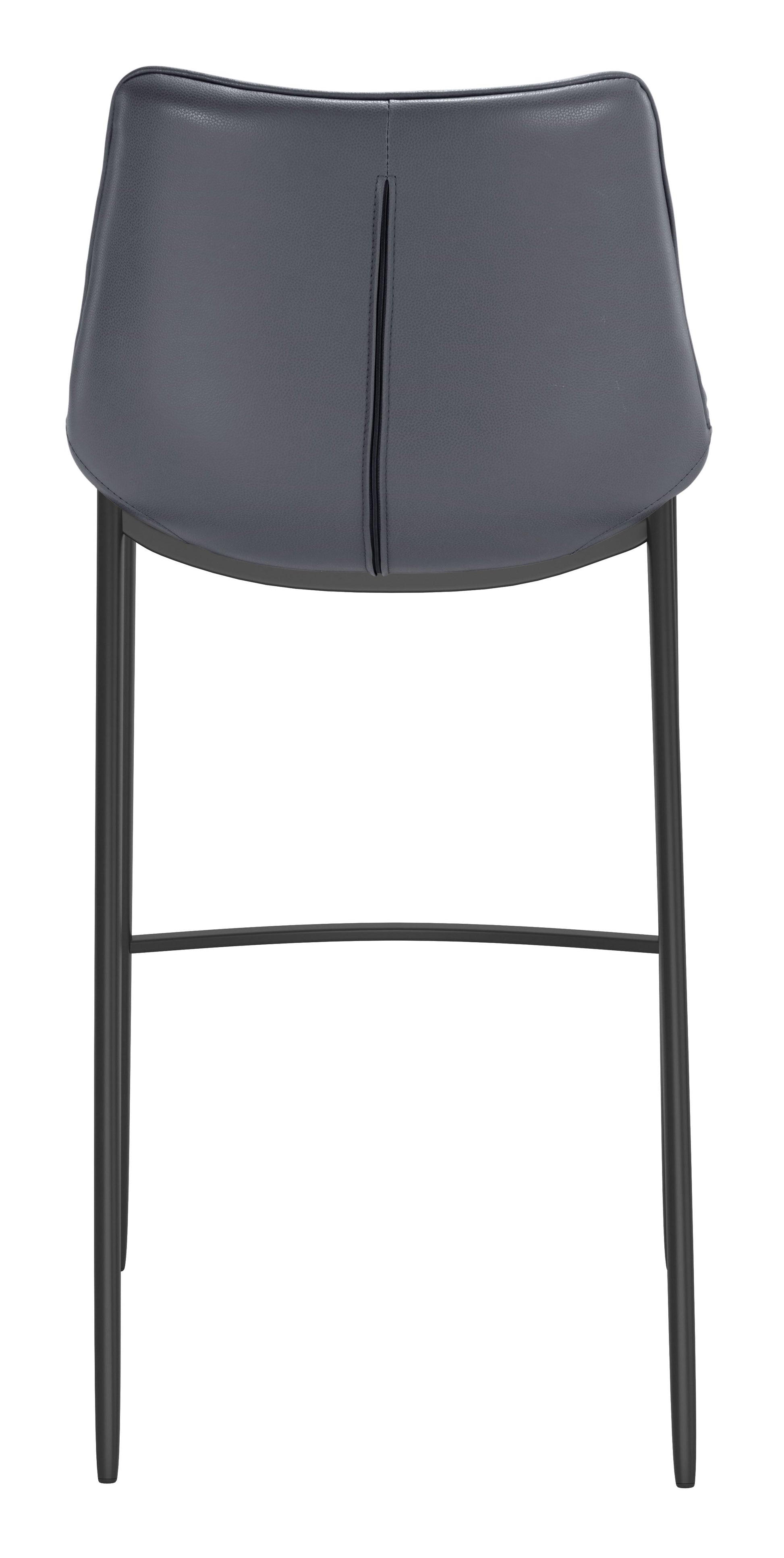 Magnus Dark Gray & Black Barstool (Set of 2) - Ornate Home