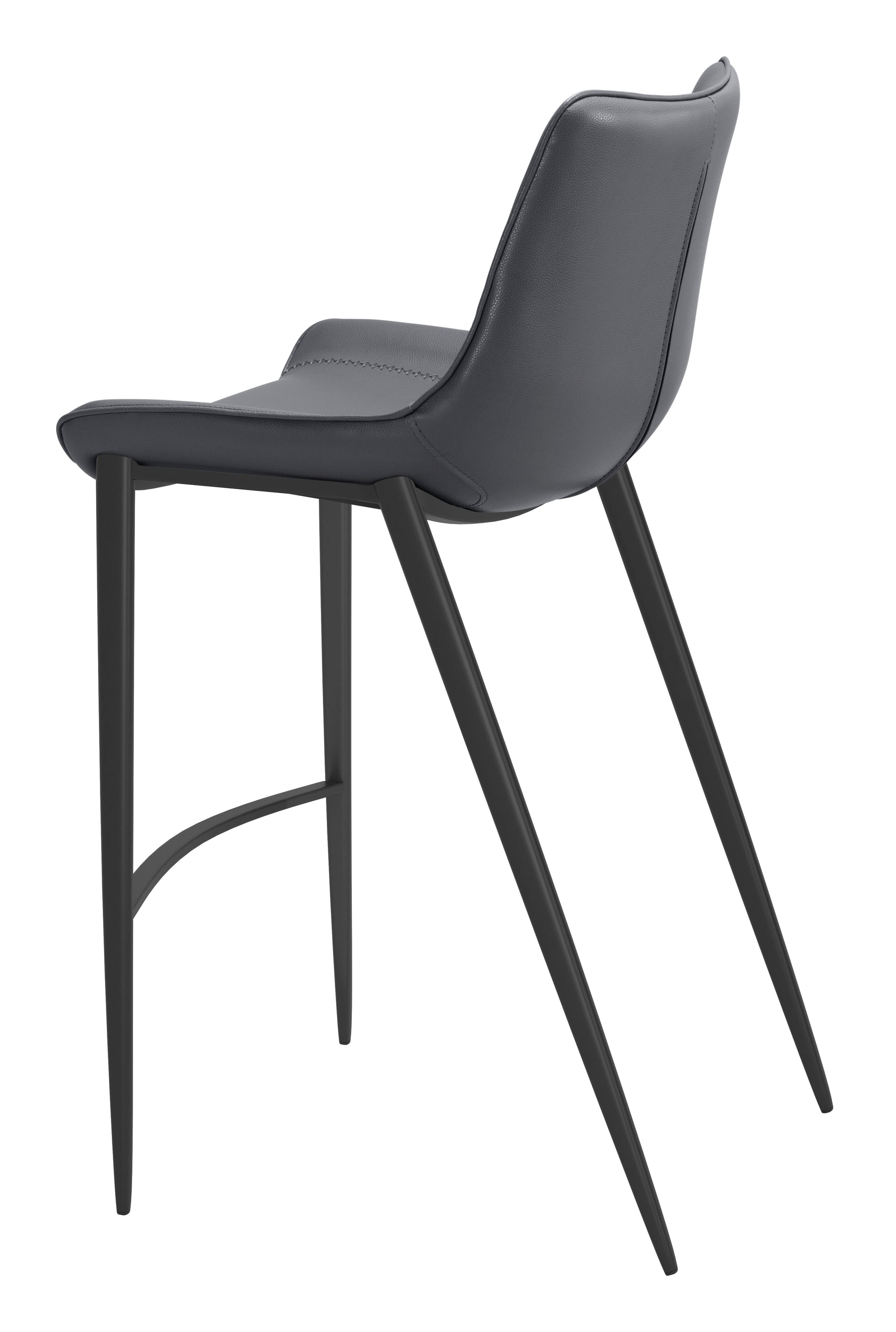 Magnus Dark Gray & Black Barstool (Set of 2) - Ornate Home