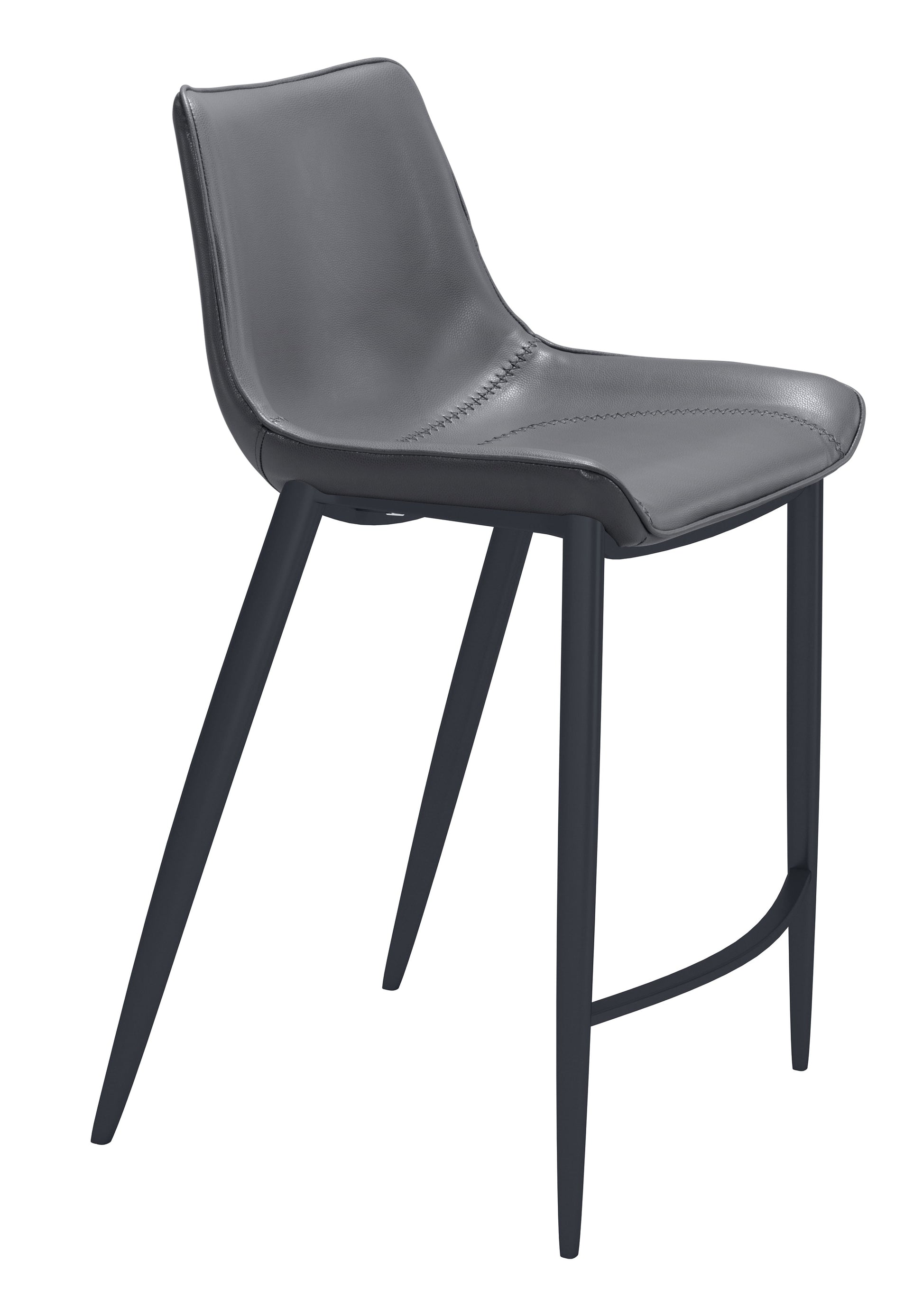 Magnus Dark Gray & Black Counter Stool (Set of 2) - Ornate Home