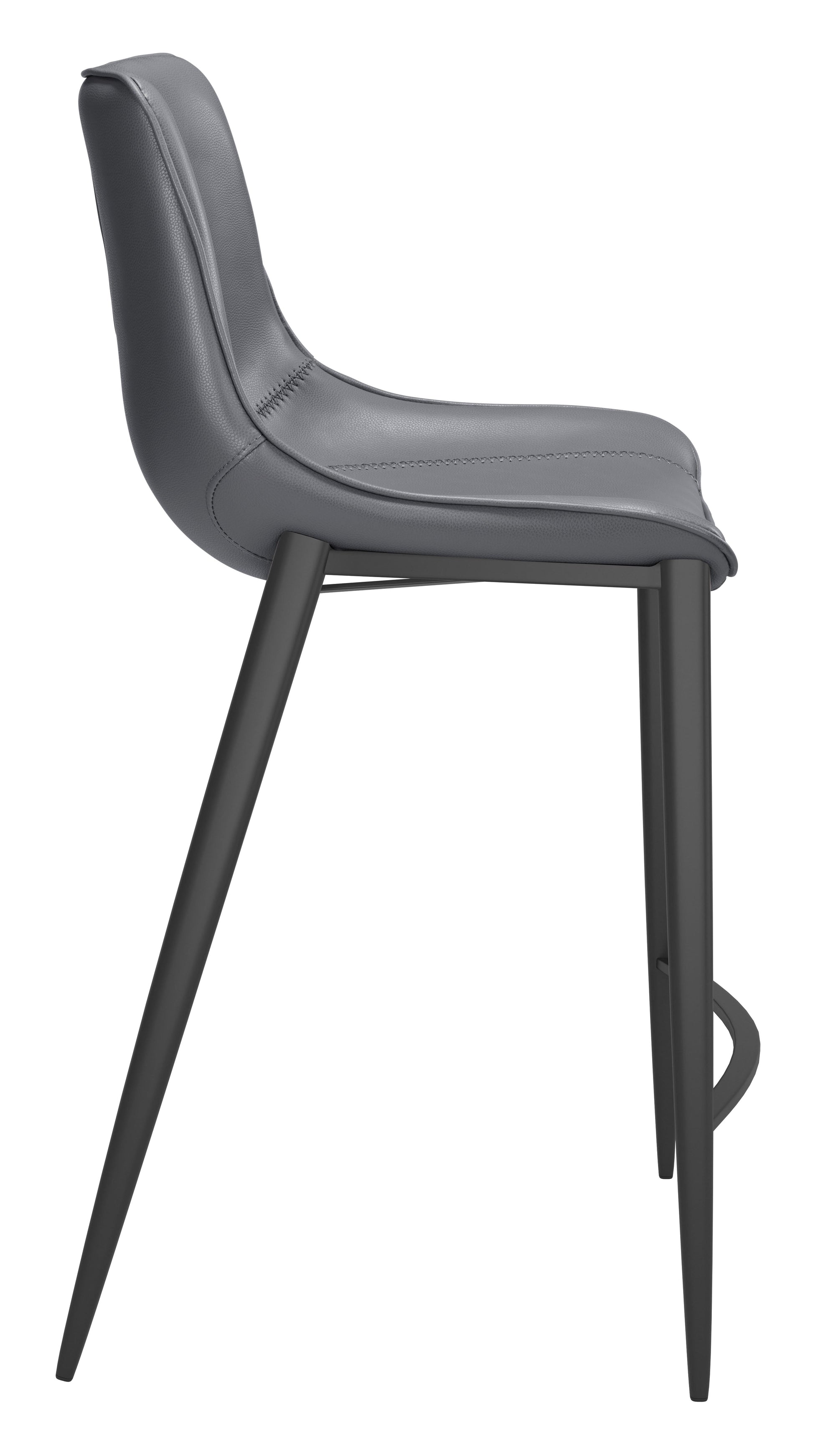 Magnus Dark Gray & Black Counter Stool (Set of 2) - Ornate Home