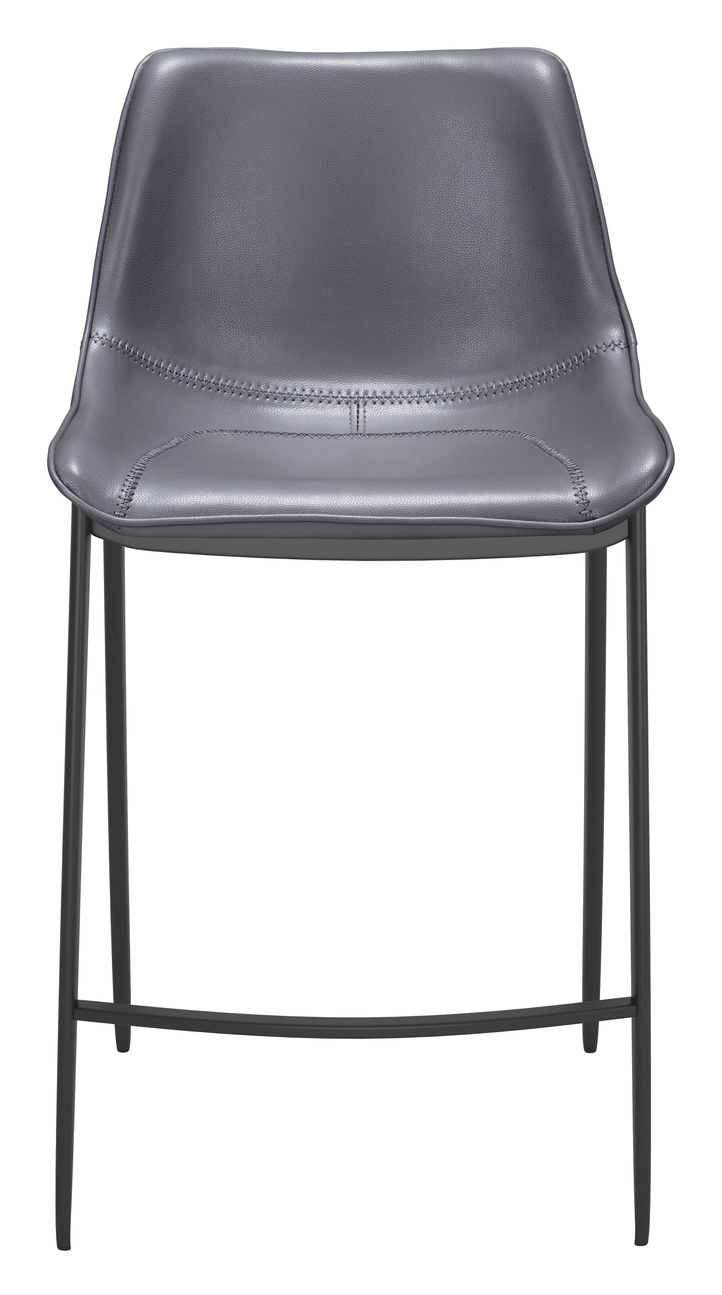 Magnus Dark Gray & Black Counter Stool (Set of 2) - Ornate Home