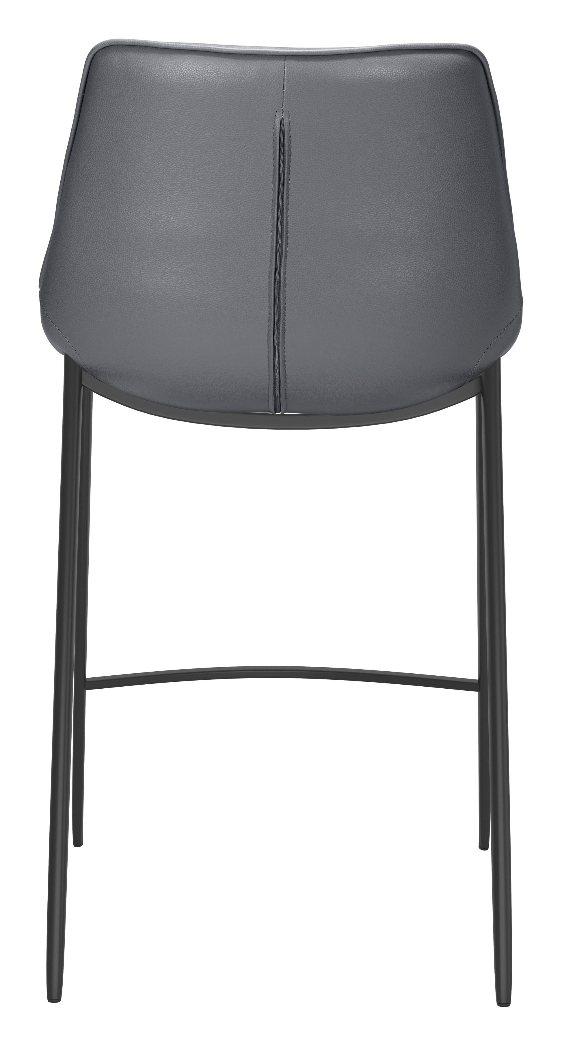 Magnus Dark Gray & Black Counter Stool (Set of 2) - Ornate Home