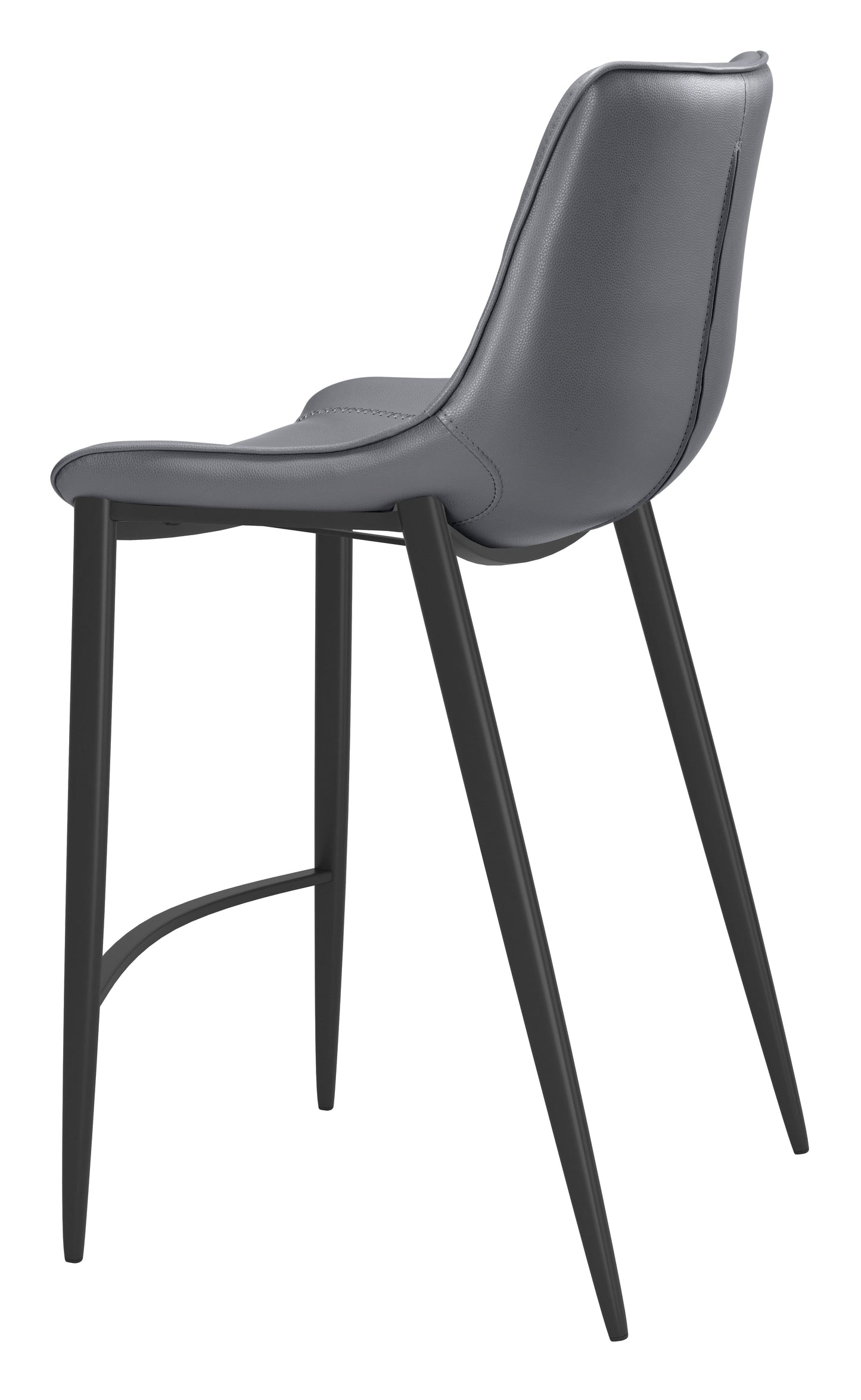 Magnus Dark Gray & Black Counter Stool (Set of 2) - Ornate Home
