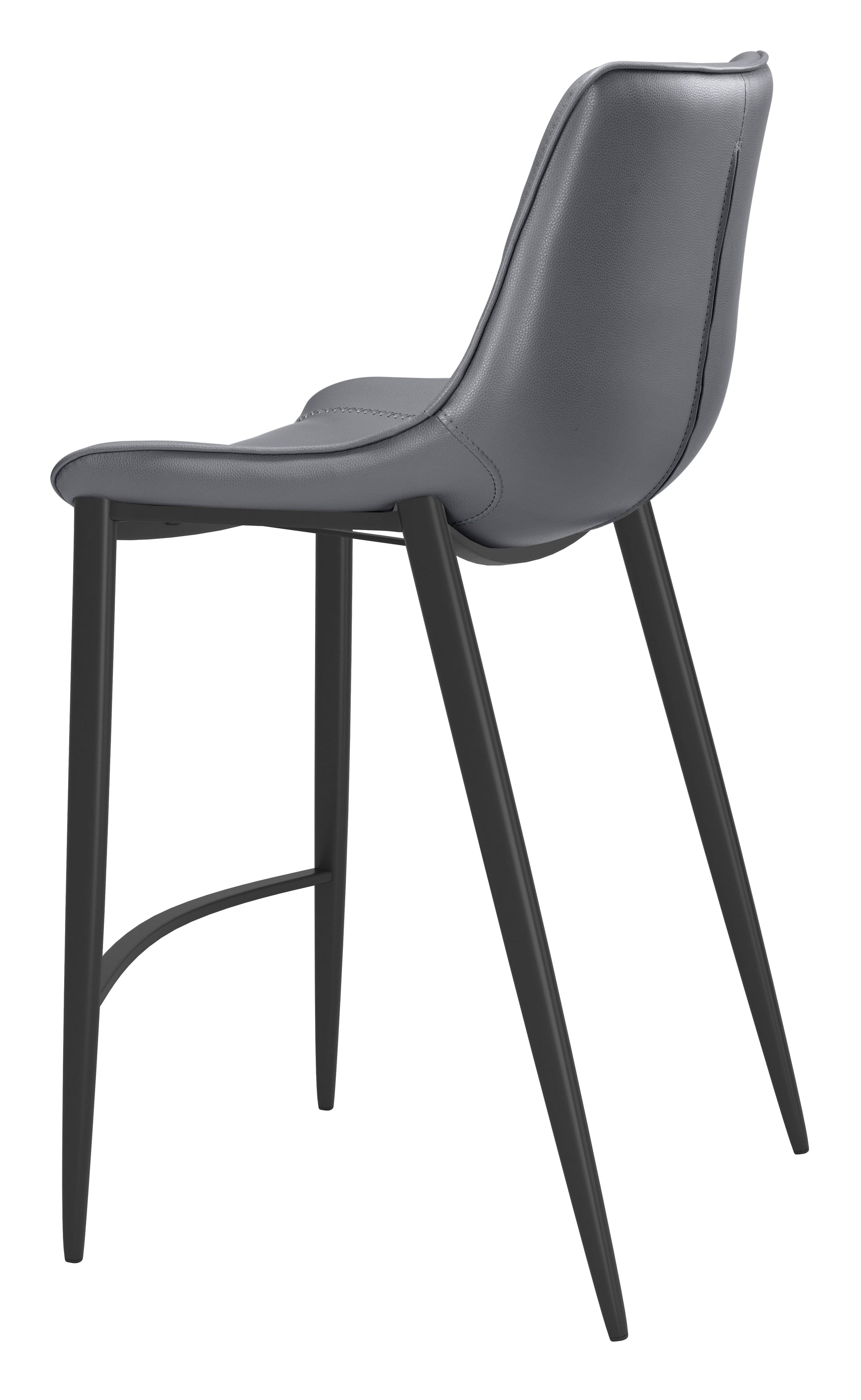 Magnus Dark Gray & Black Counter Stool (Set of 2) - Ornate Home