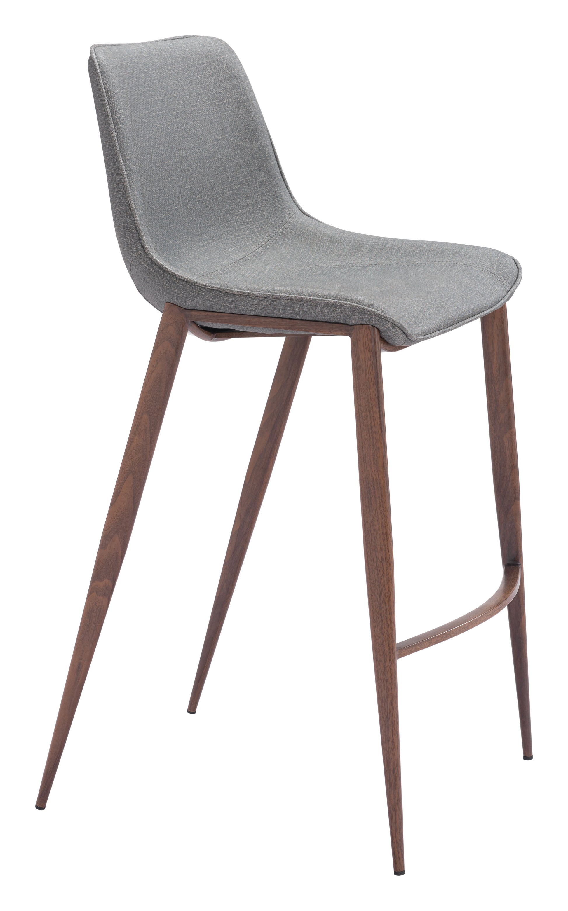 Magnus Slate Gray & Walnut Barstool (Set of 2) - Ornate Home