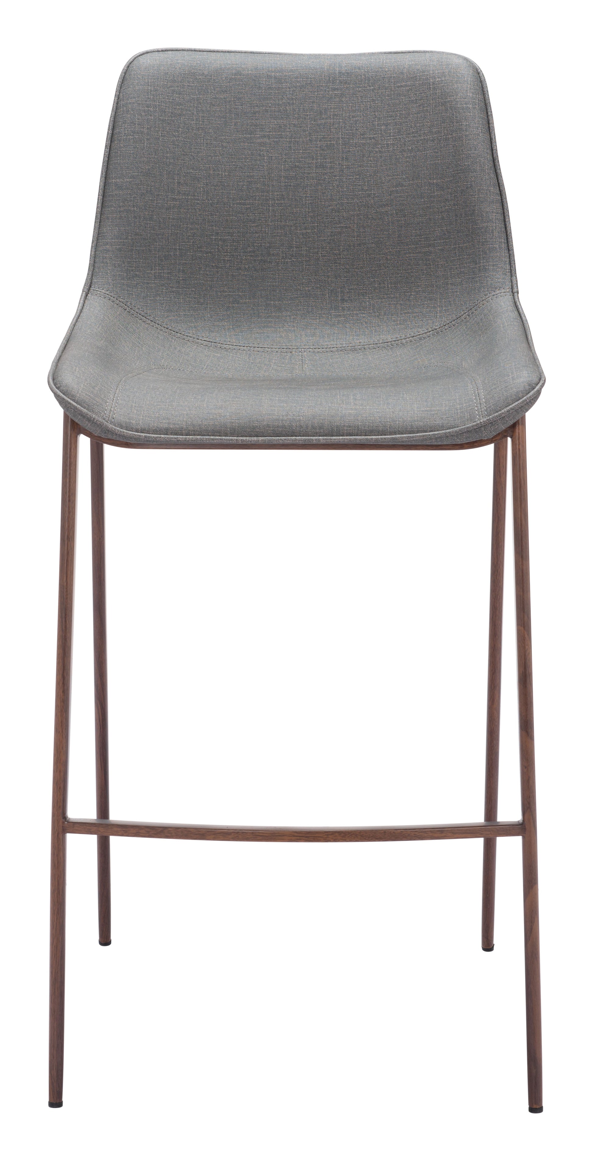 Magnus Slate Gray & Walnut Barstool (Set of 2) - Ornate Home