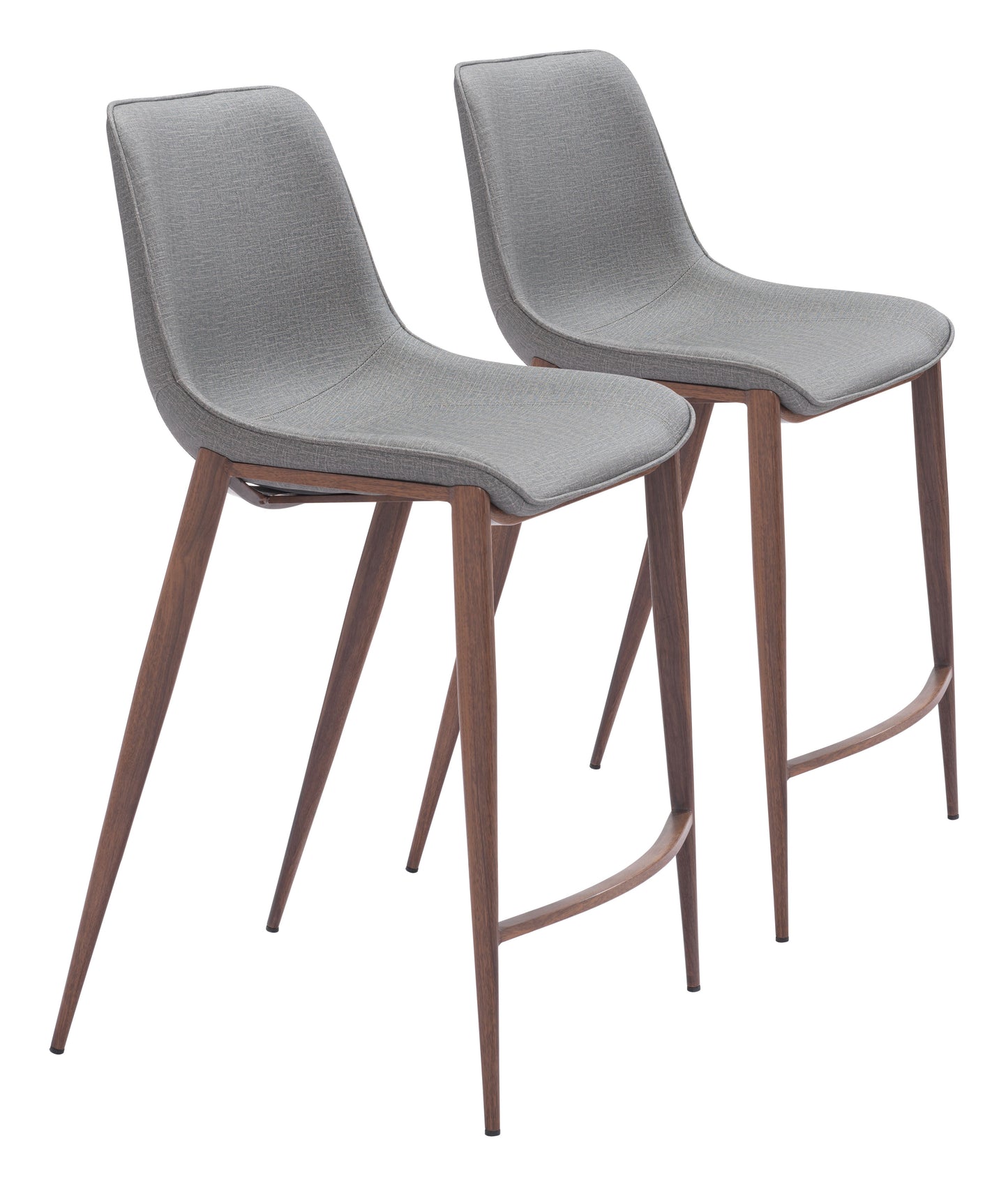 Magnus Slate Gray & Walnut Counter Stool (Set of 2) - Ornate Home