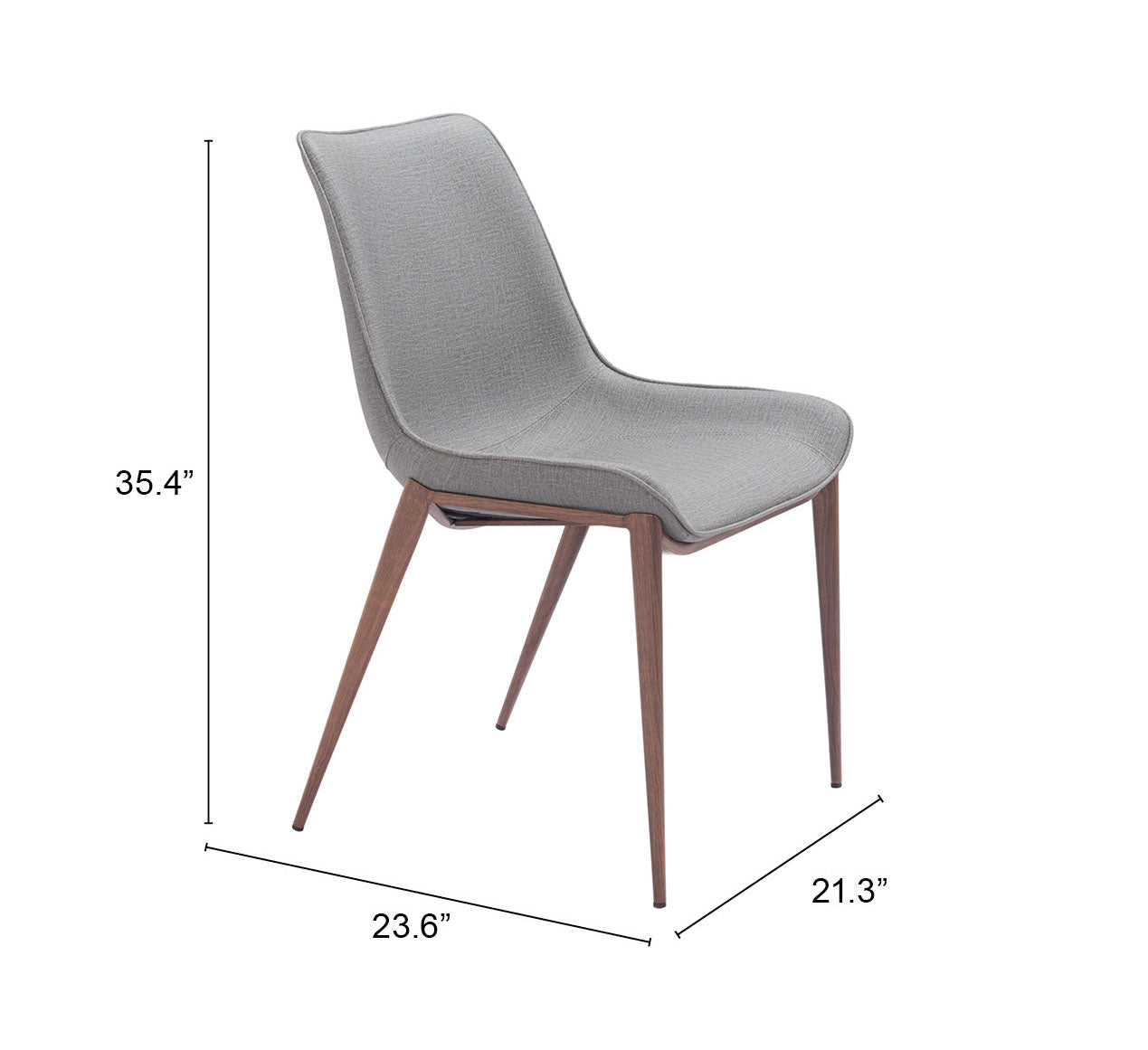 Magnus Slate Gray & Walnut Dining Chair (Set of 2) - Ornate Home