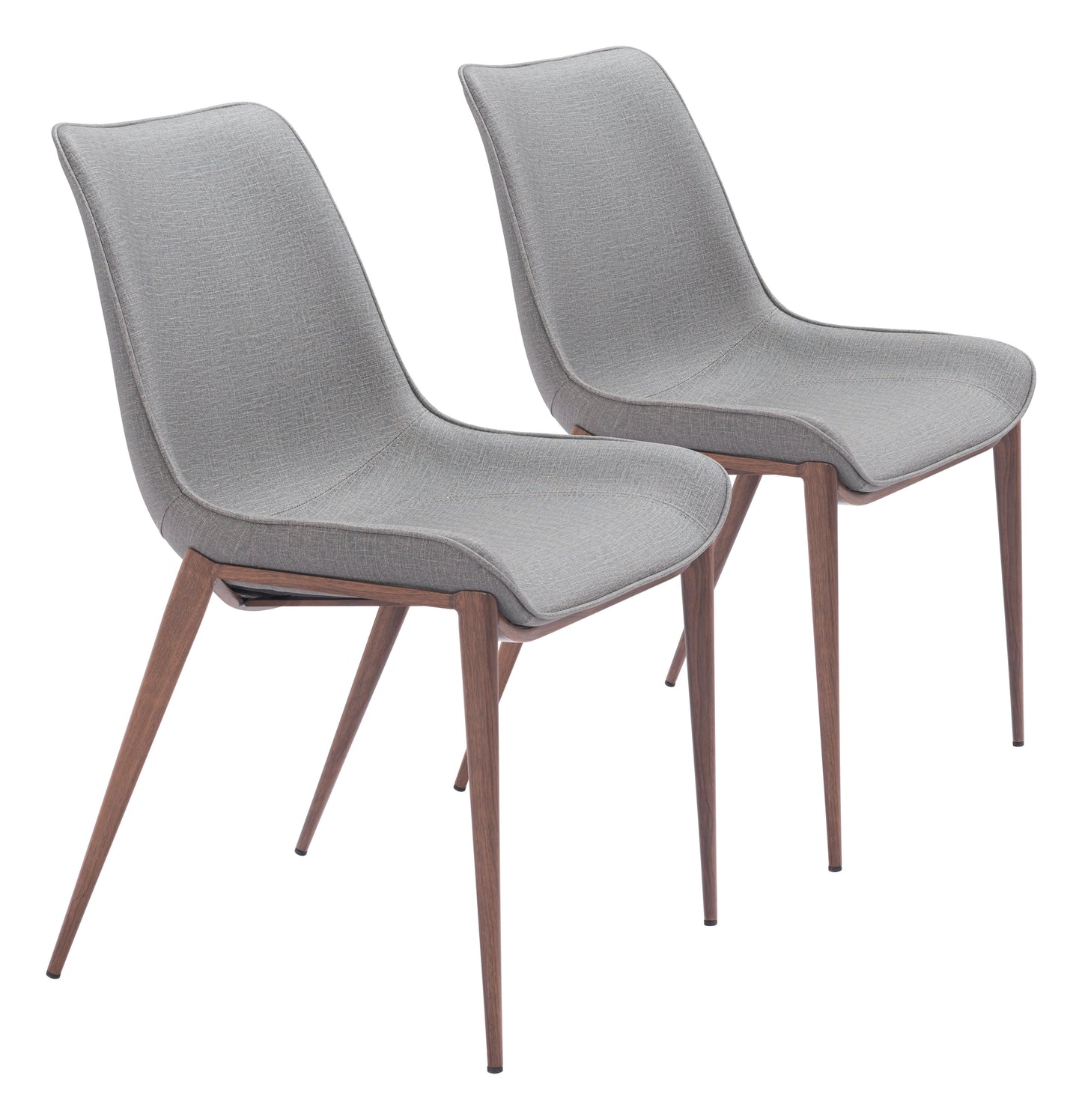 Magnus Slate Gray & Walnut Dining Chair (Set of 2) - Ornate Home