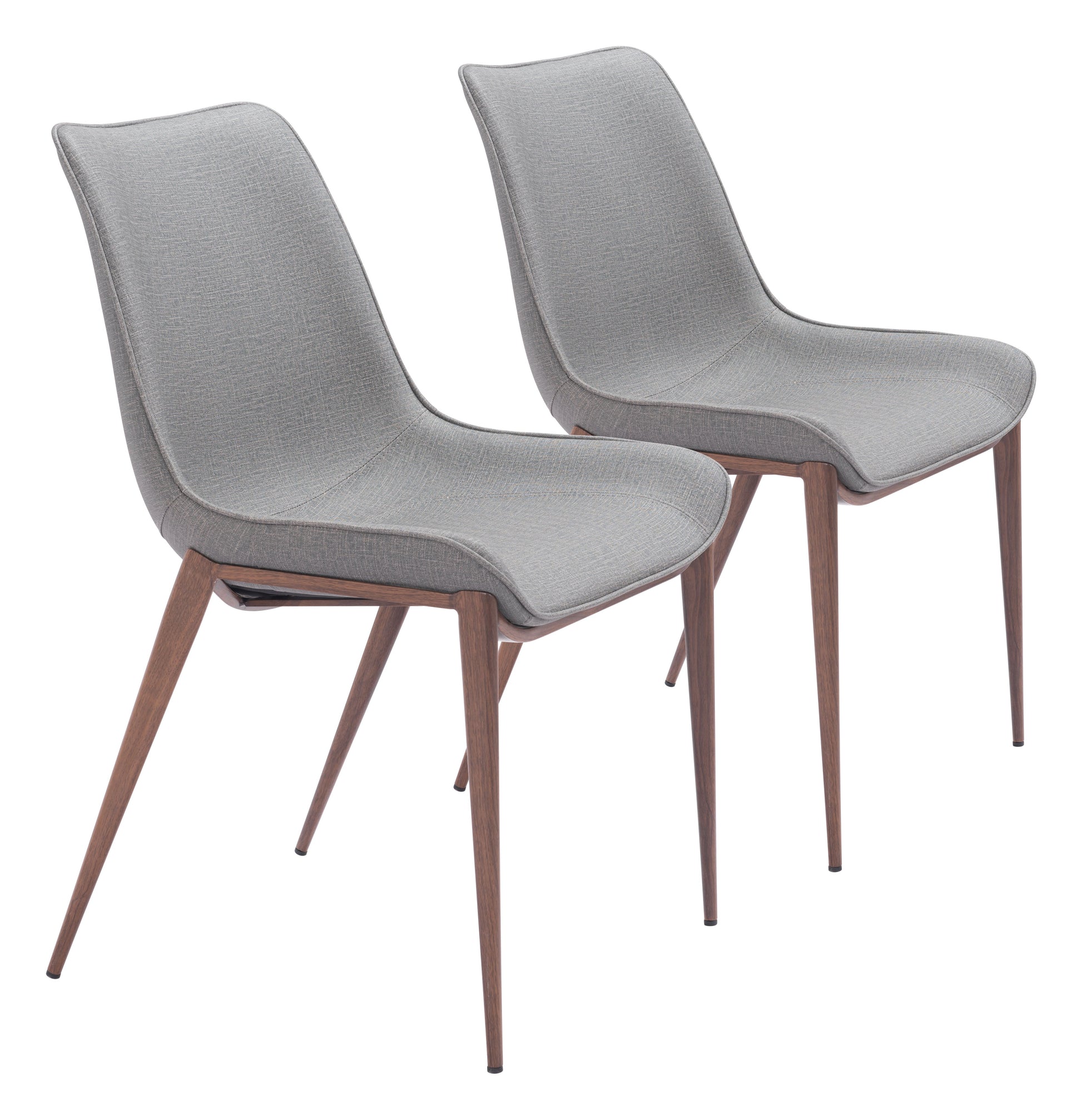 Magnus Slate Gray & Walnut Dining Chair (Set of 2) - Ornate Home