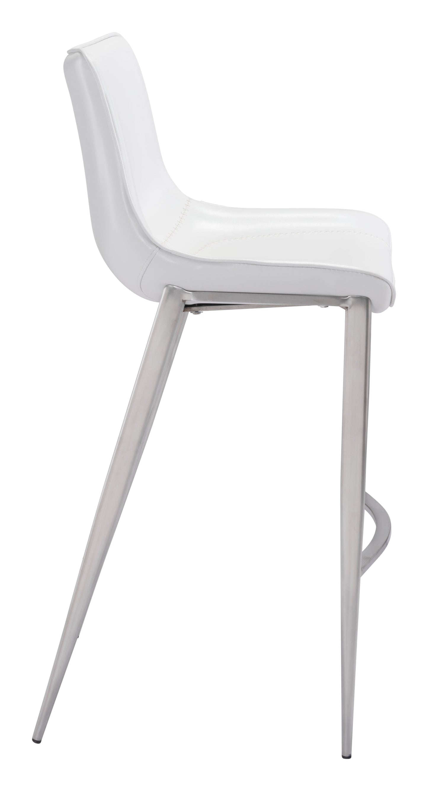 Magnus White & Silver Barstool (Set of 2) - Ornate Home