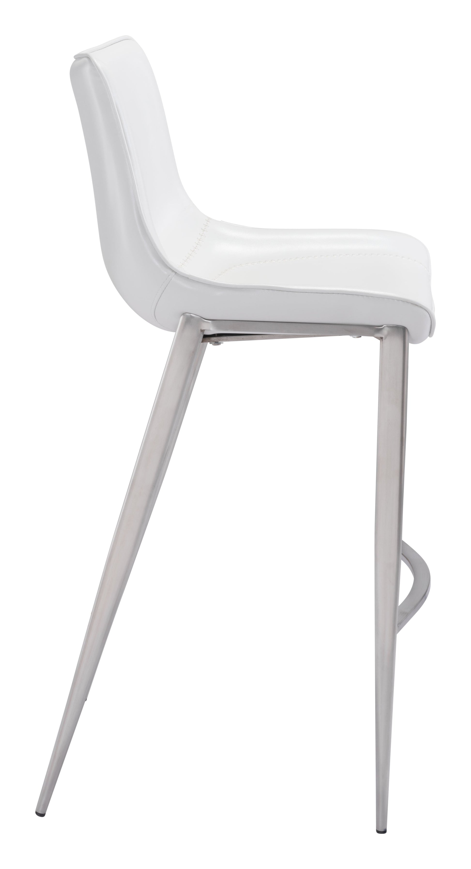 Magnus White & Silver Barstool (Set of 2) - Ornate Home