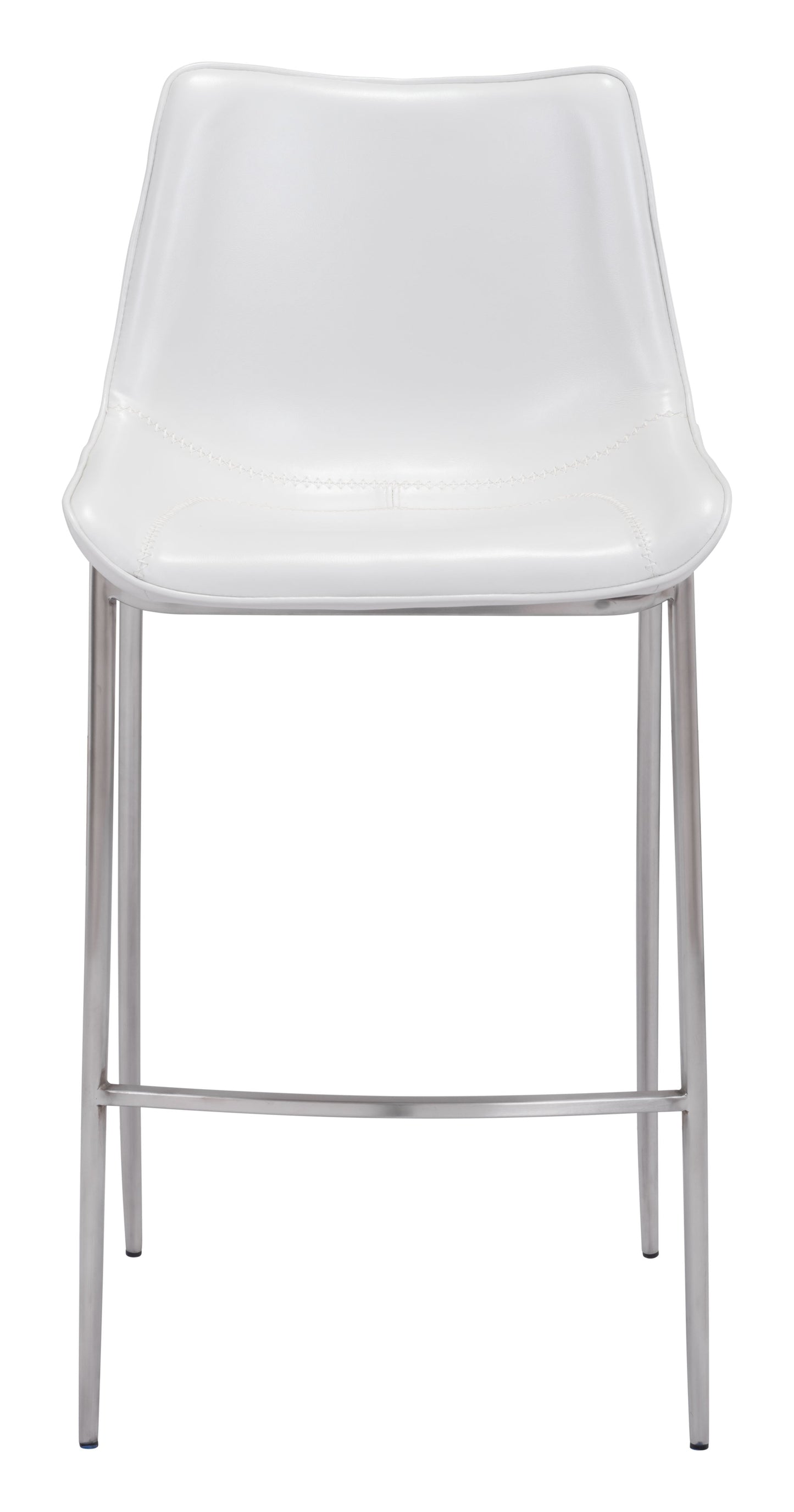 Magnus White & Silver Barstool (Set of 2) - Ornate Home