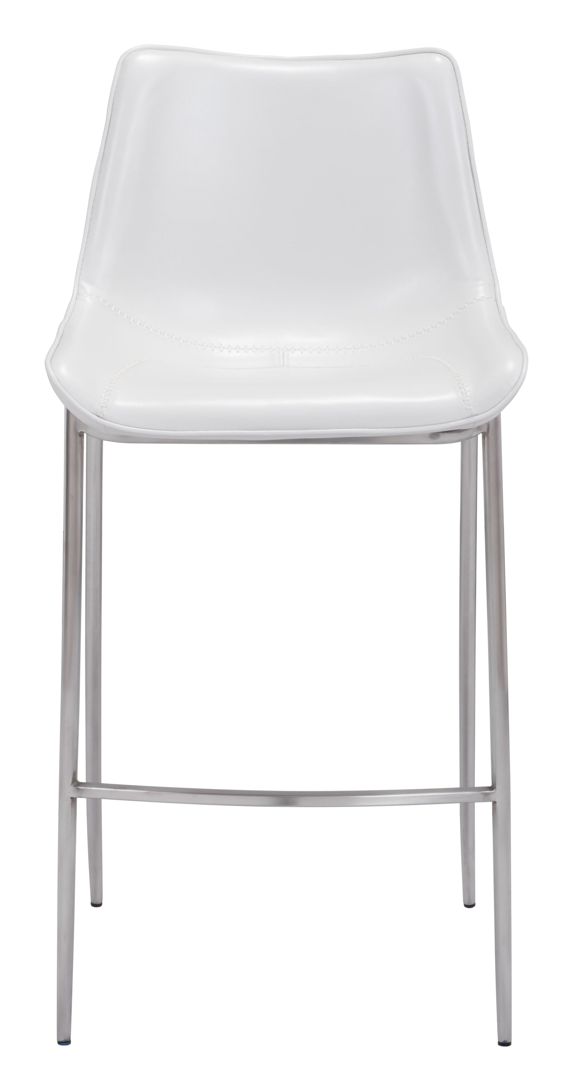 Magnus White & Silver Barstool (Set of 2) - Ornate Home