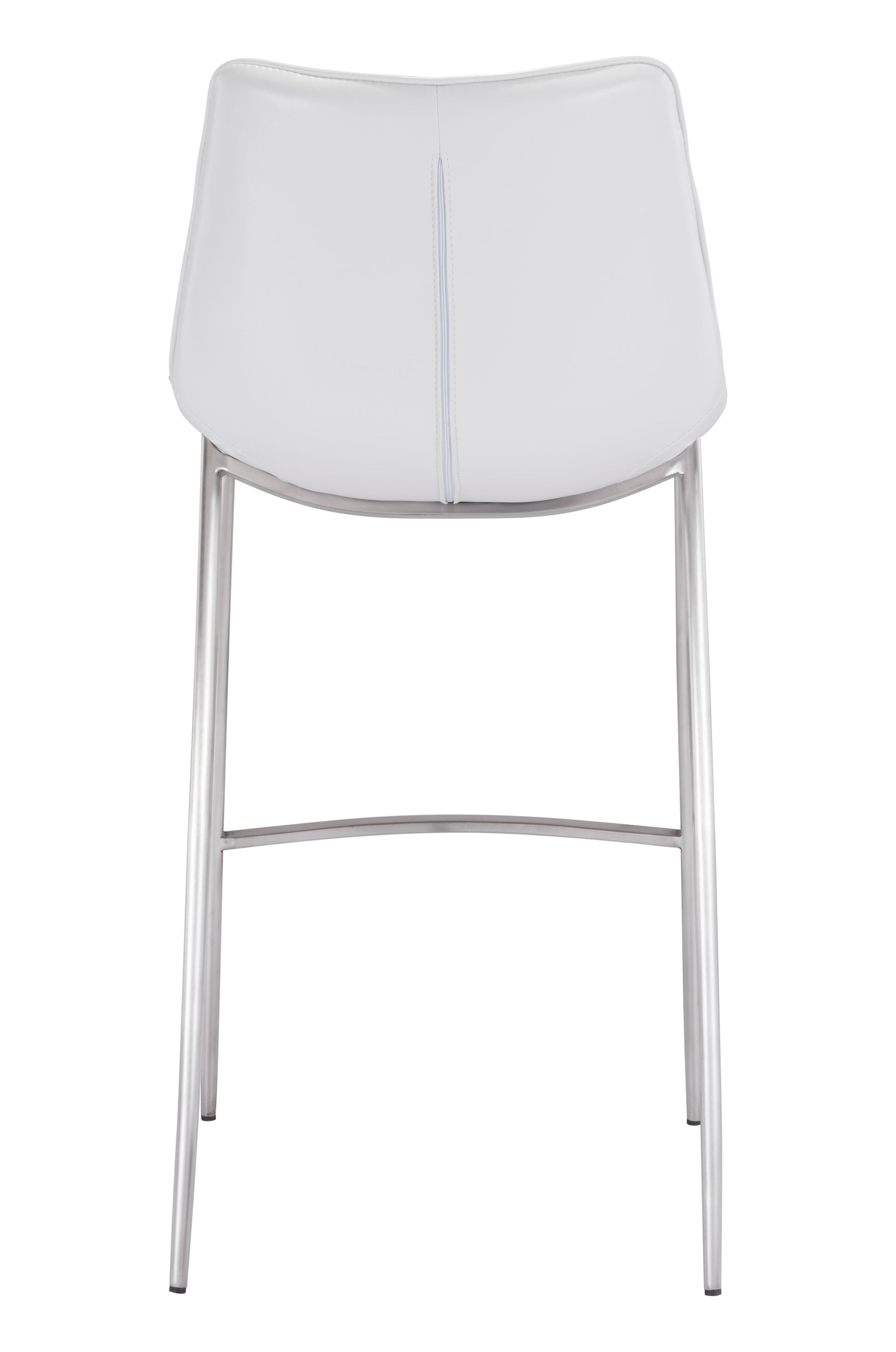 Magnus White & Silver Barstool (Set of 2) - Ornate Home