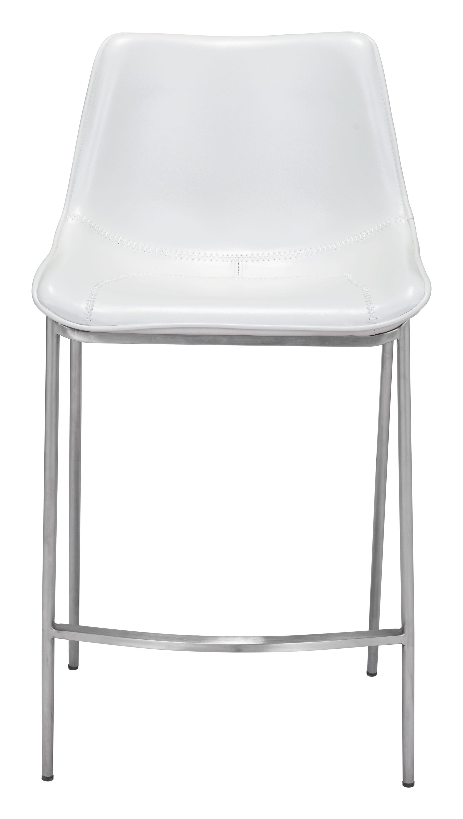 Magnus White & Silver Counter Stool (Set of 2) - Ornate Home