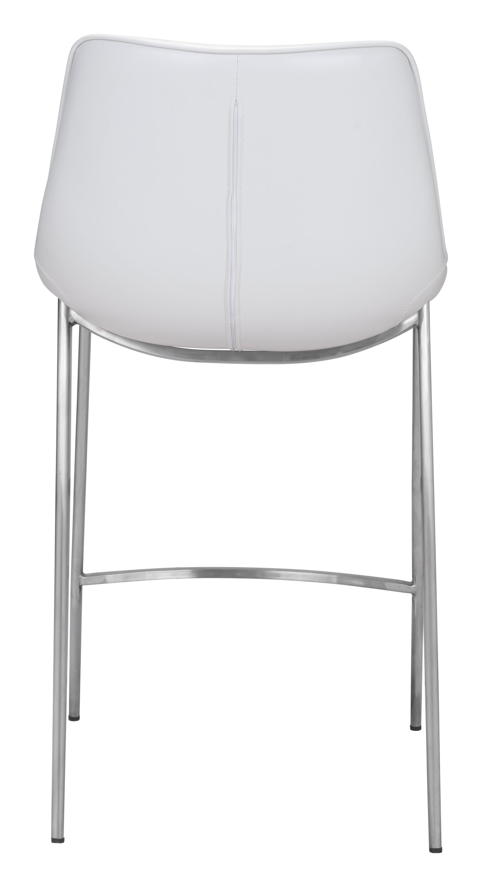 Magnus White & Silver Counter Stool (Set of 2) - Ornate Home