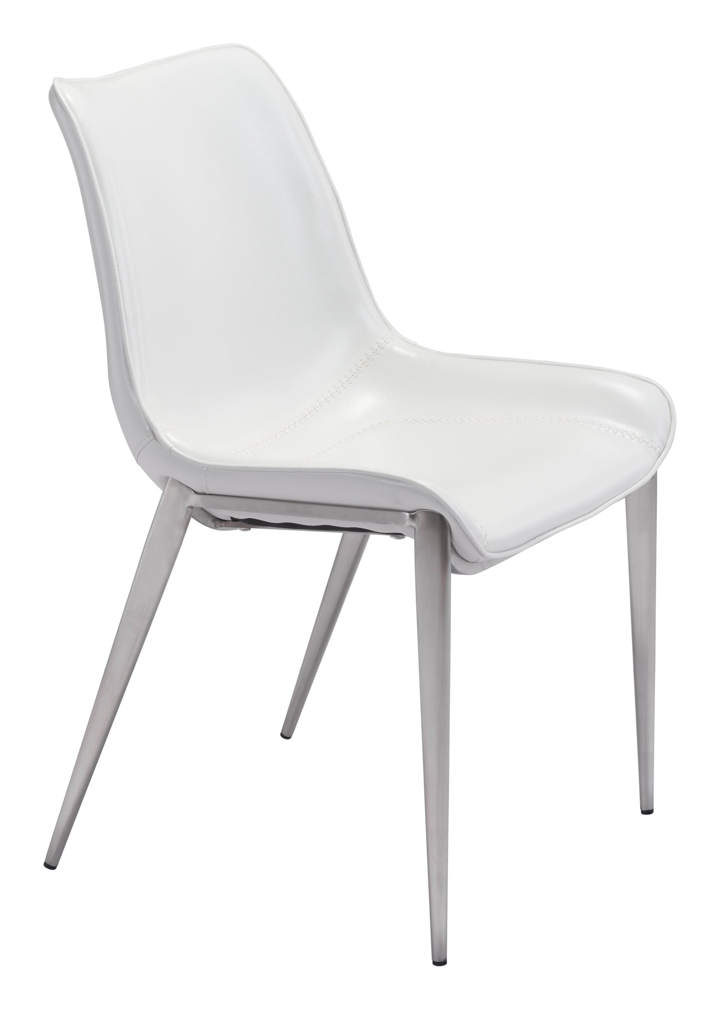 Magnus White & Silver Dining Chair (Set of 2) - Ornate Home