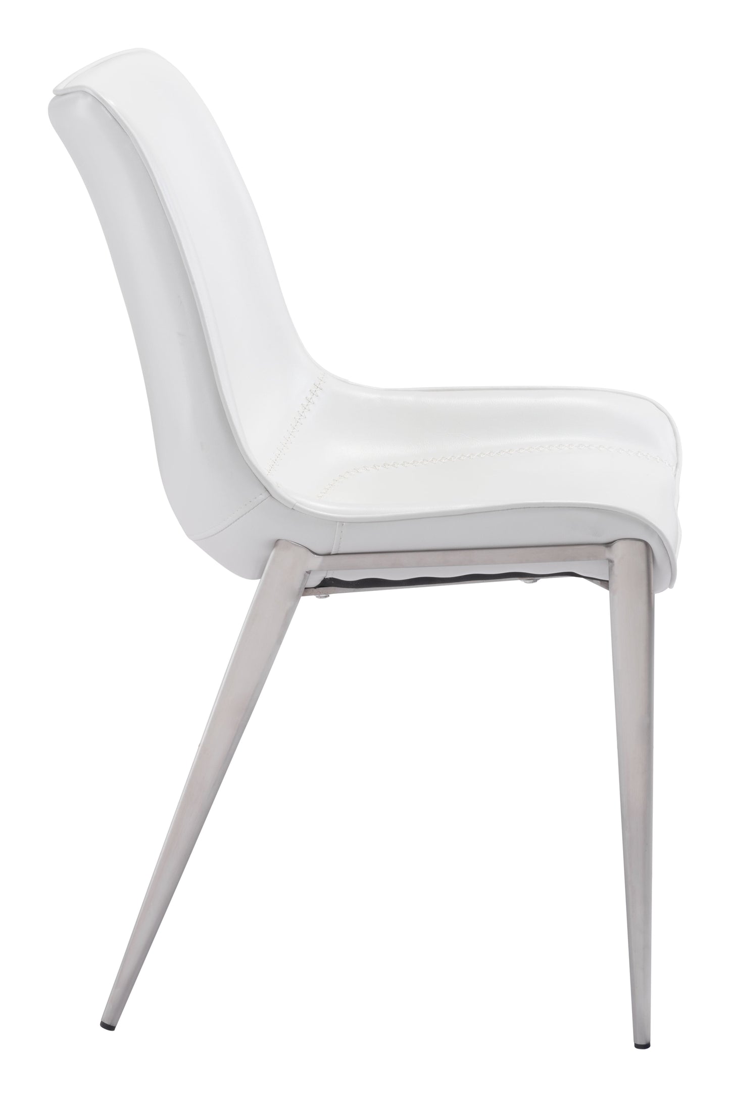 Magnus White & Silver Dining Chair (Set of 2) - Ornate Home