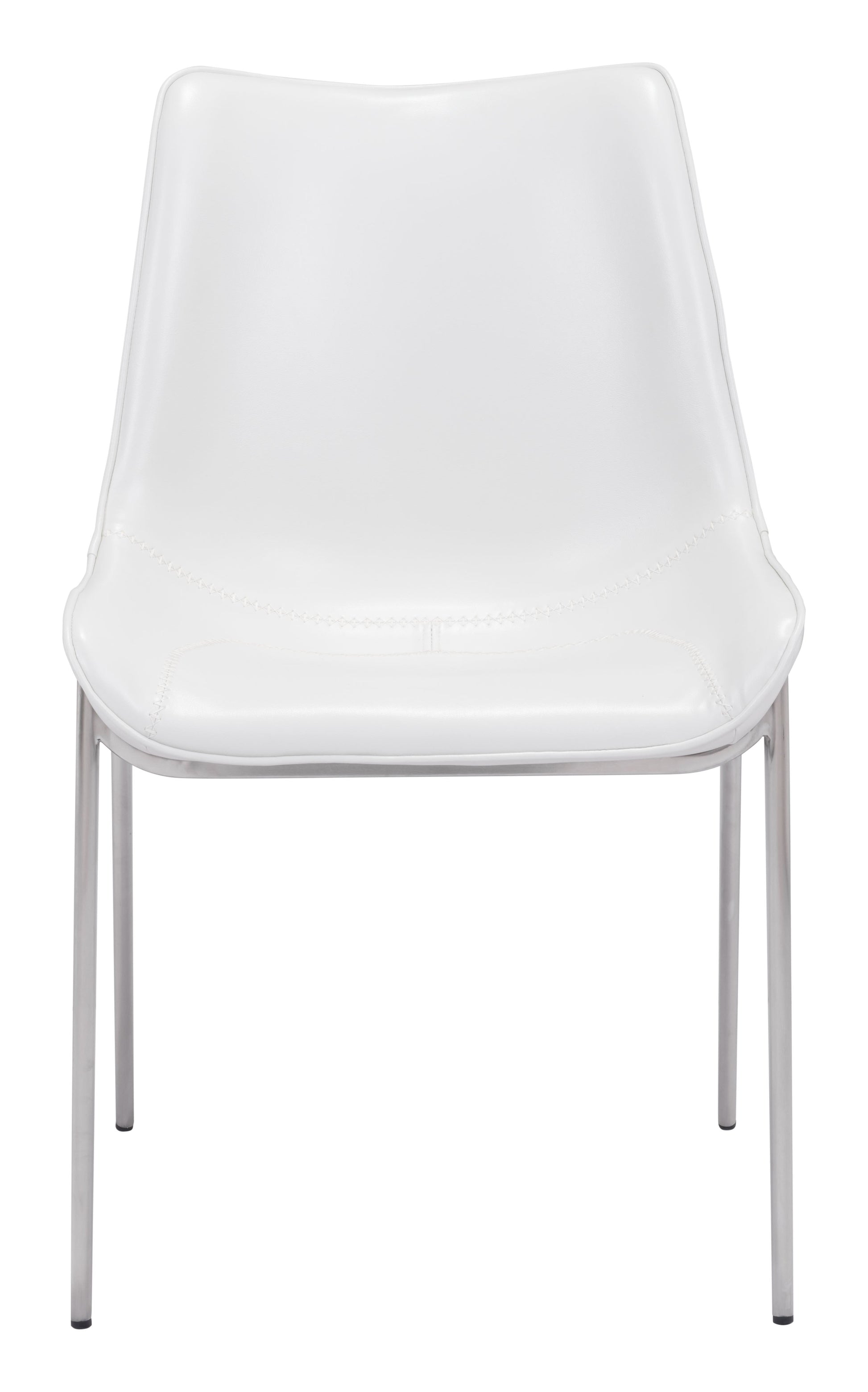 Magnus White & Silver Dining Chair (Set of 2) - Ornate Home