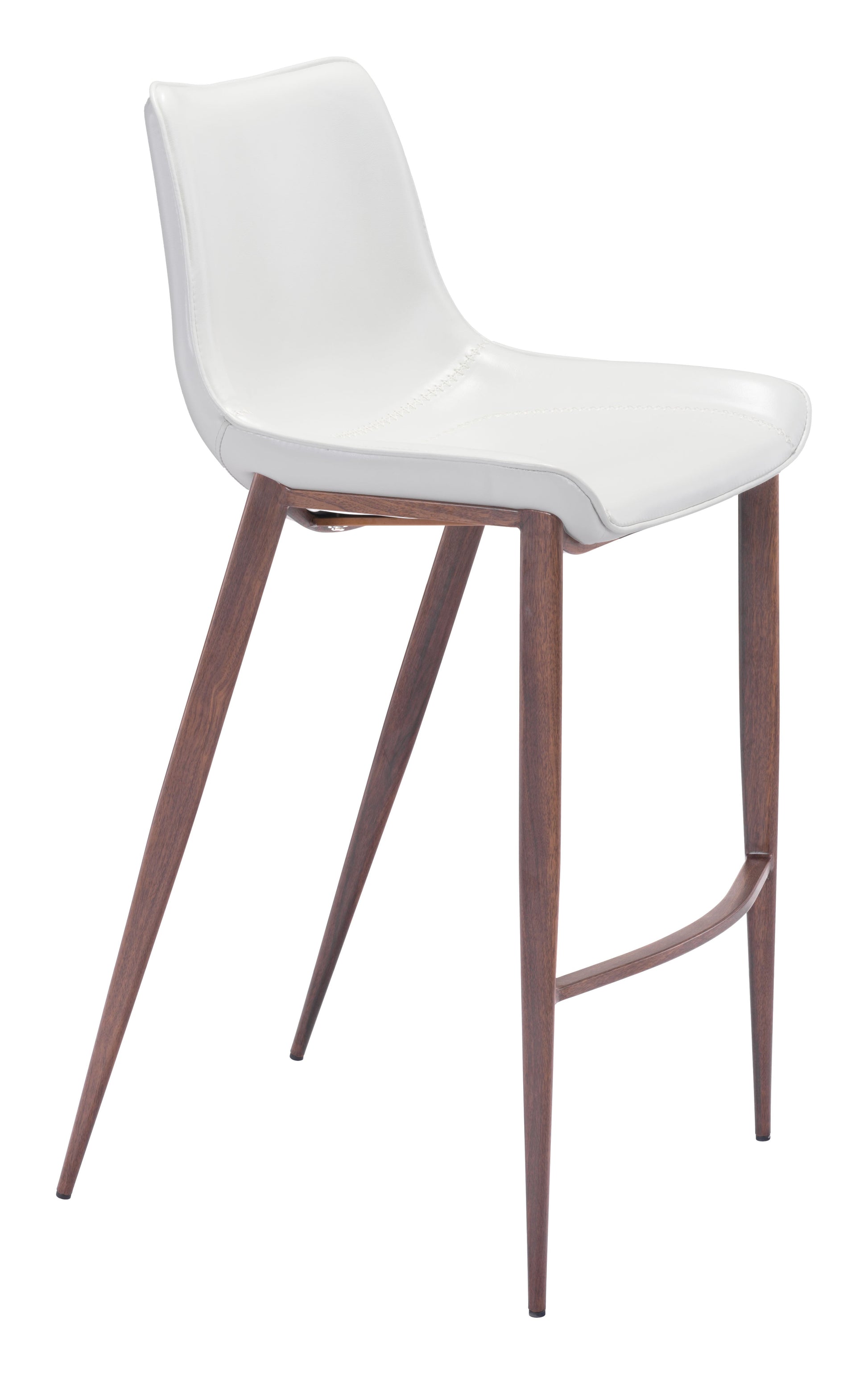 Magnus White & Walnut Barstool (Set of 2) - Ornate Home