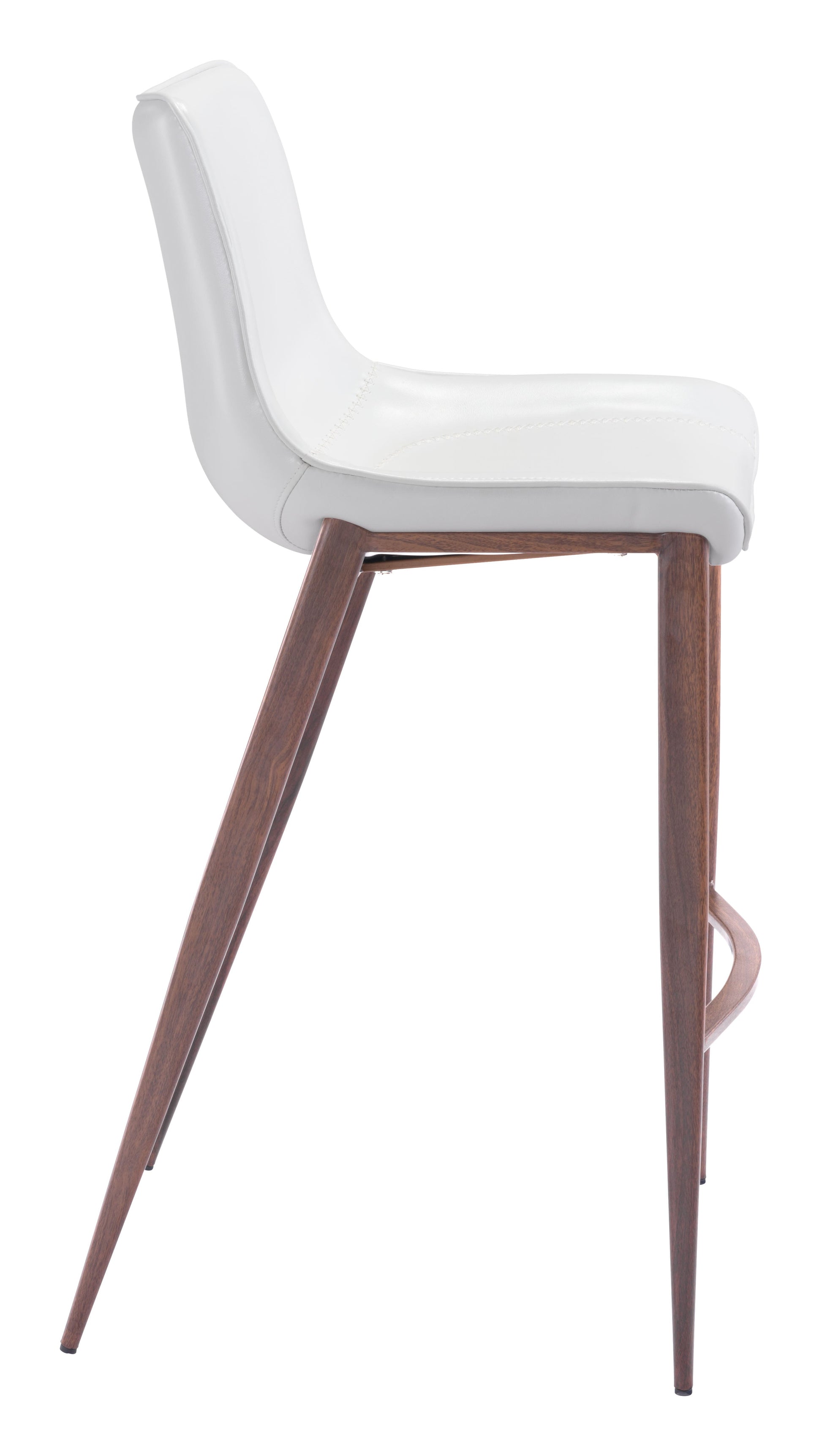 Magnus White & Walnut Barstool (Set of 2) - Ornate Home