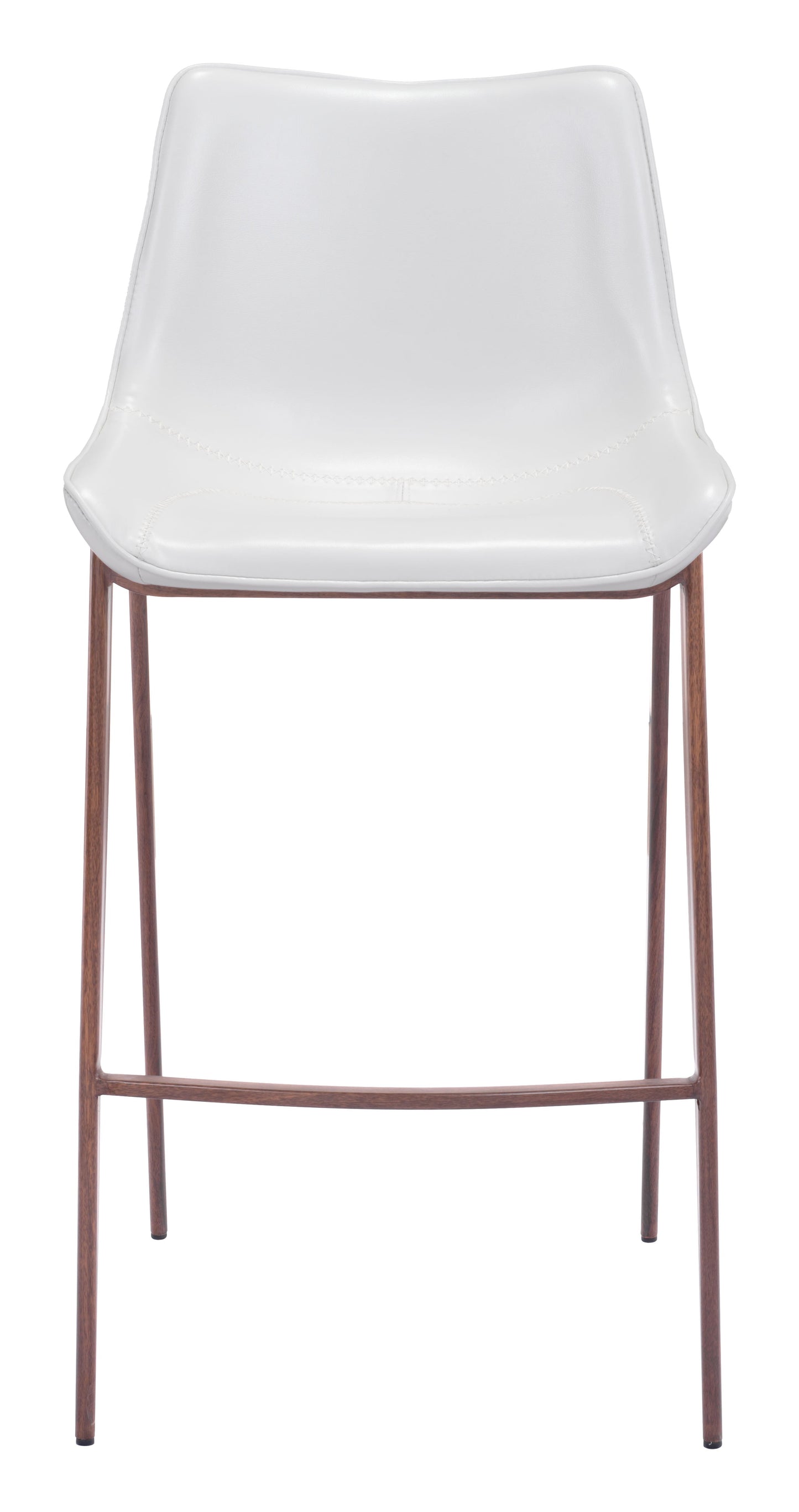 Magnus White & Walnut Barstool (Set of 2) - Ornate Home