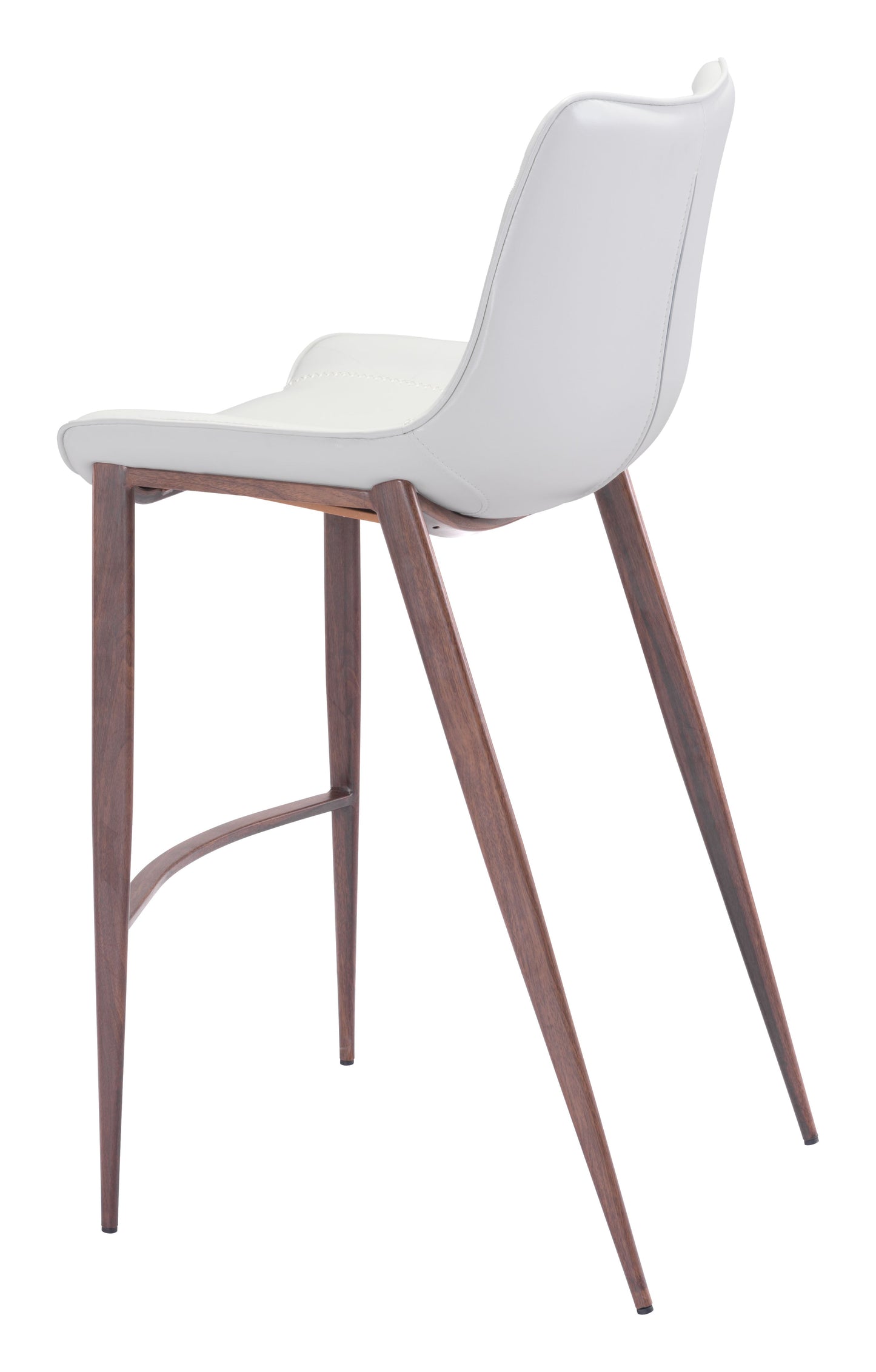 Magnus White & Walnut Barstool (Set of 2) - Ornate Home